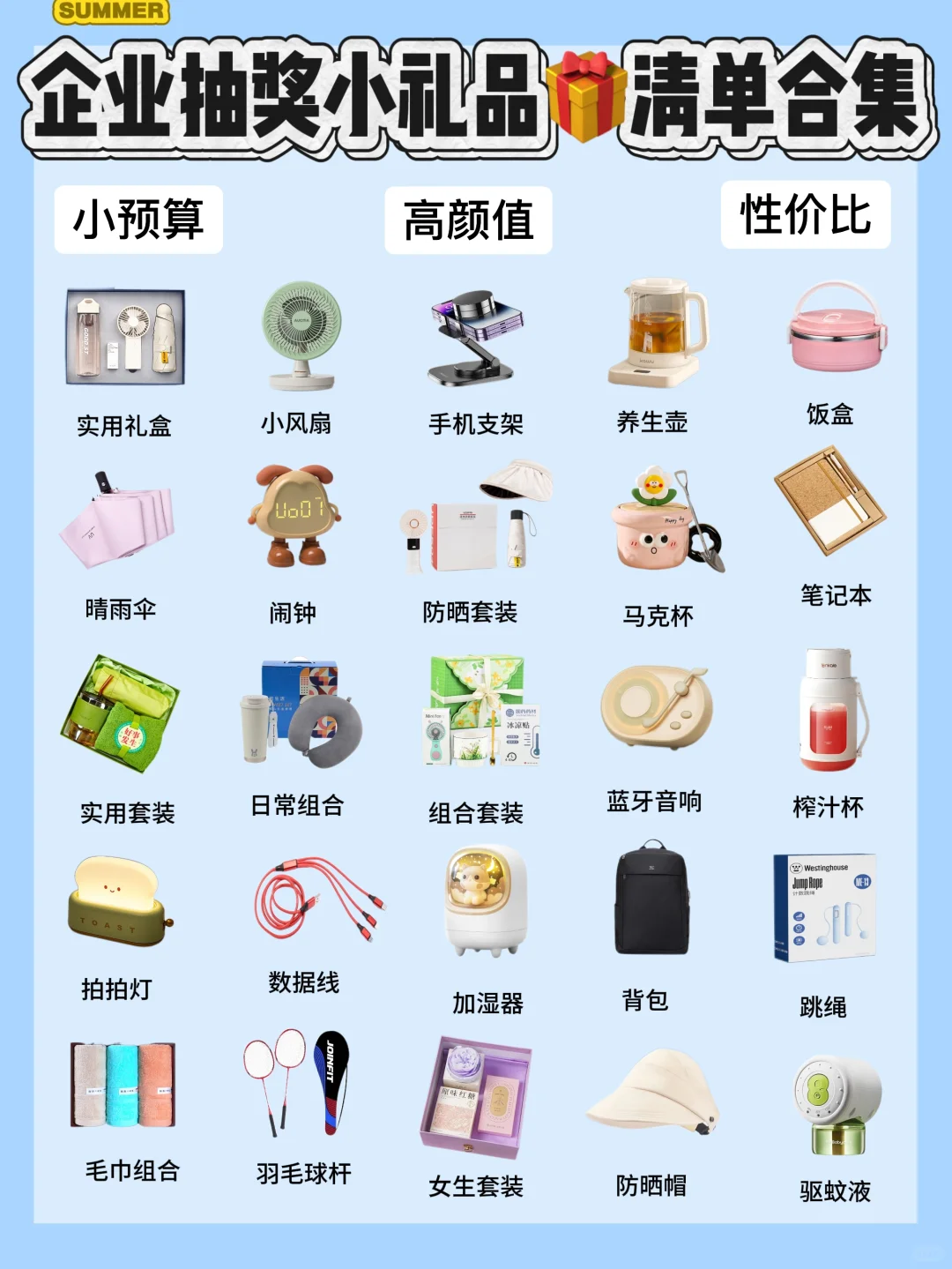 小预算❗️低至个位数抽奖礼品?超全清单