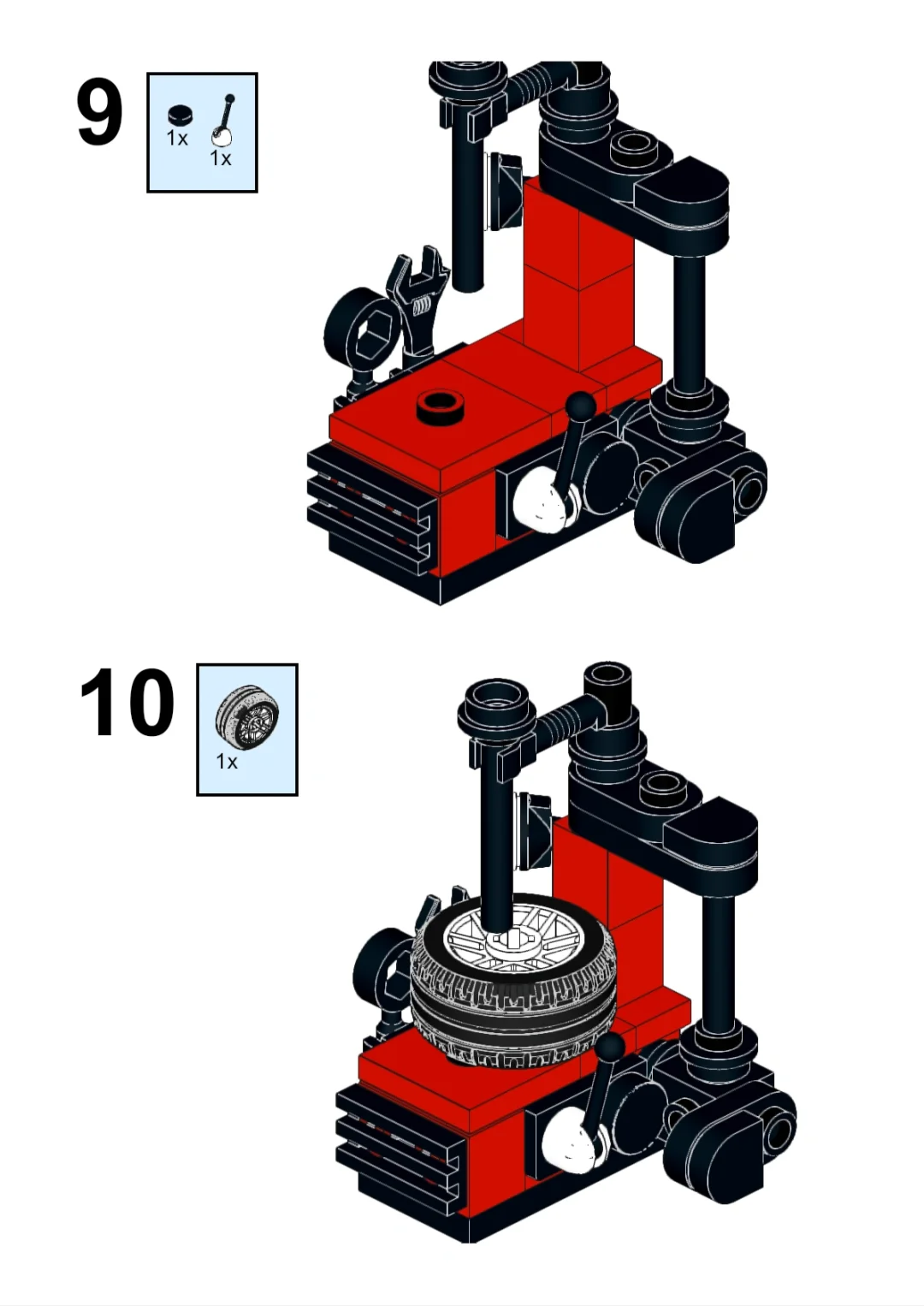 Moc图纸|车辆维修工具 拆胎机和千斤顶