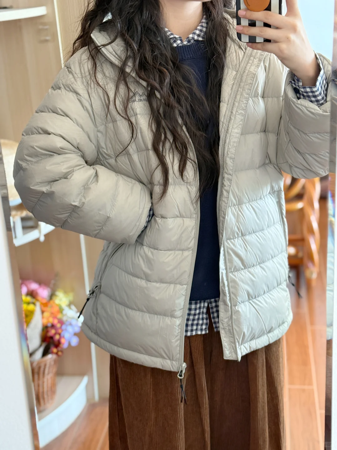 排骨羽绒服，灰色的好喜欢呀~