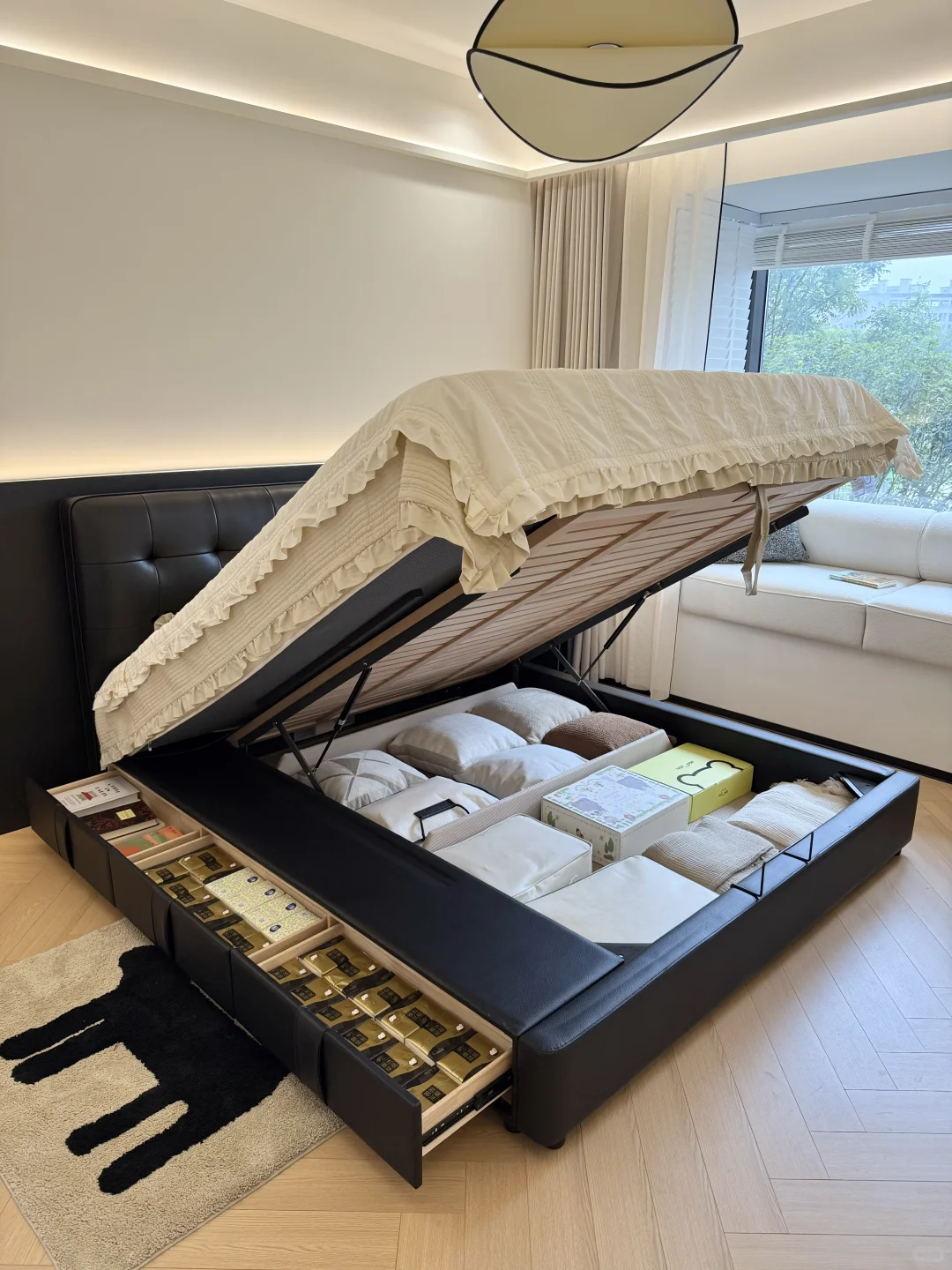 小户型卧室救星!这张华夫格床我能吹一年