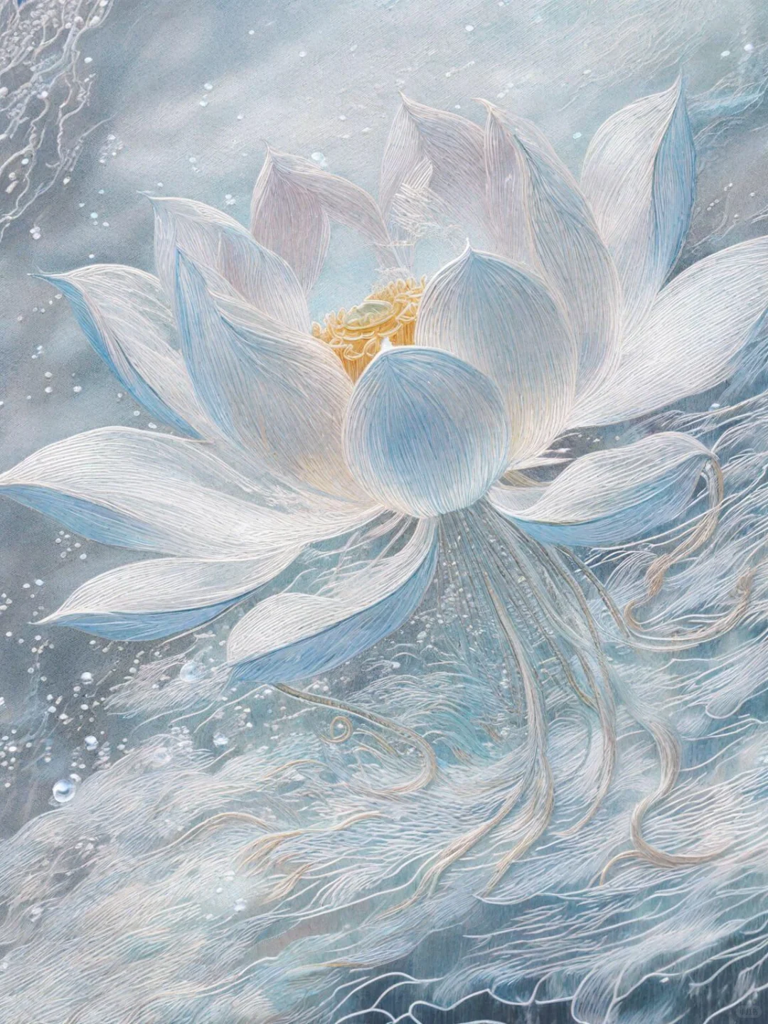 苏绣，雪莲，采天地之灵气，受日月之辉光