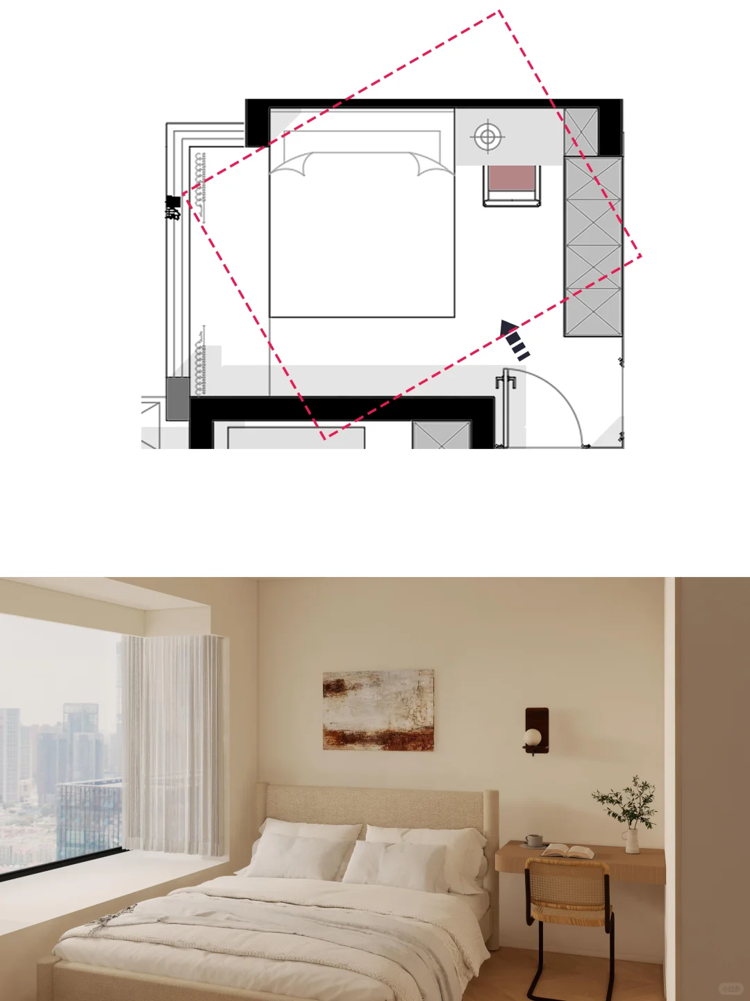 户型优化 | 90㎡的奶油原木三居室,超绝空间