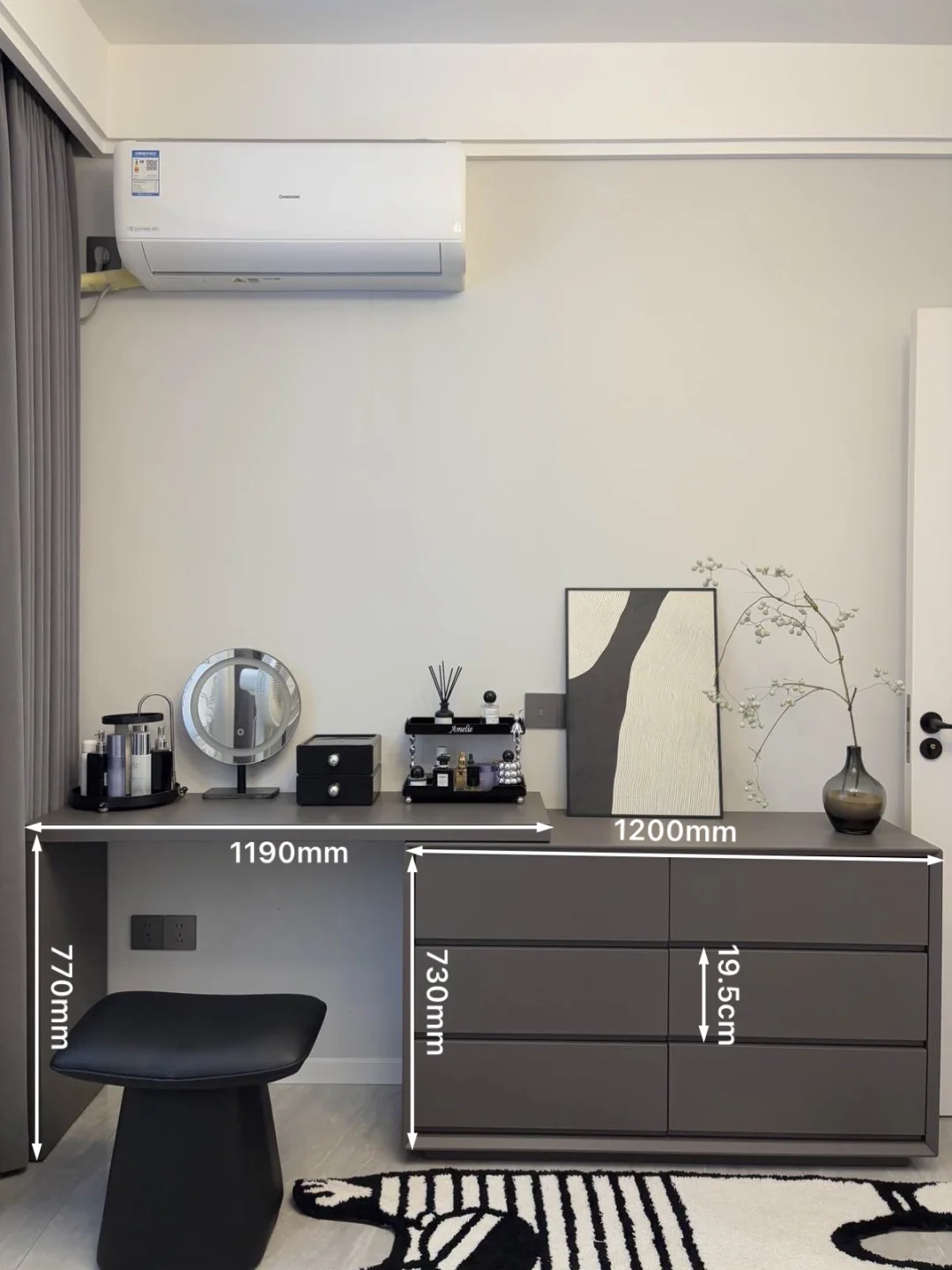 跟着买❗️斗柜梳妆台一体选购攻略,附尺寸❗️