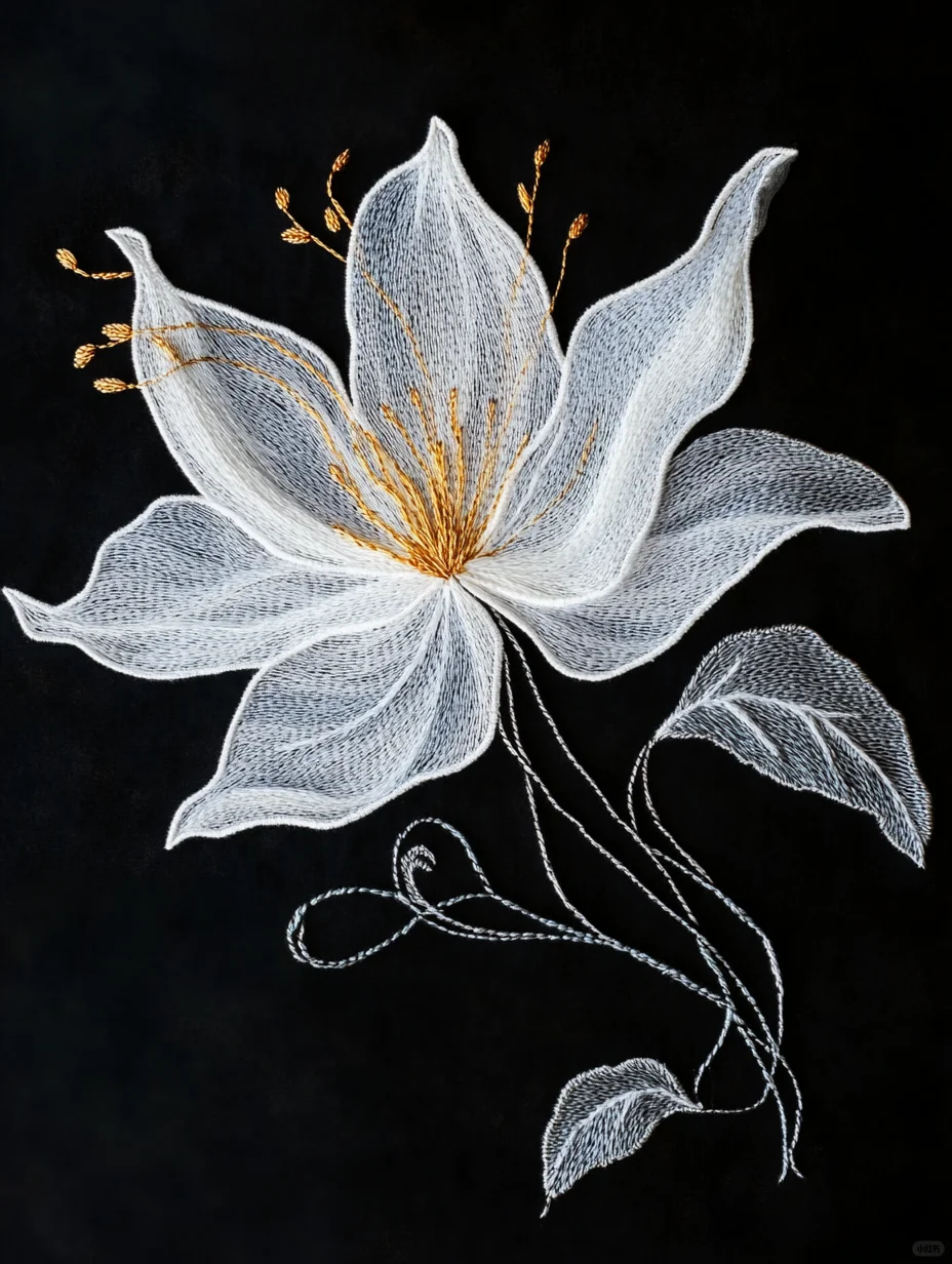 如此轻盈的花卉刺绣