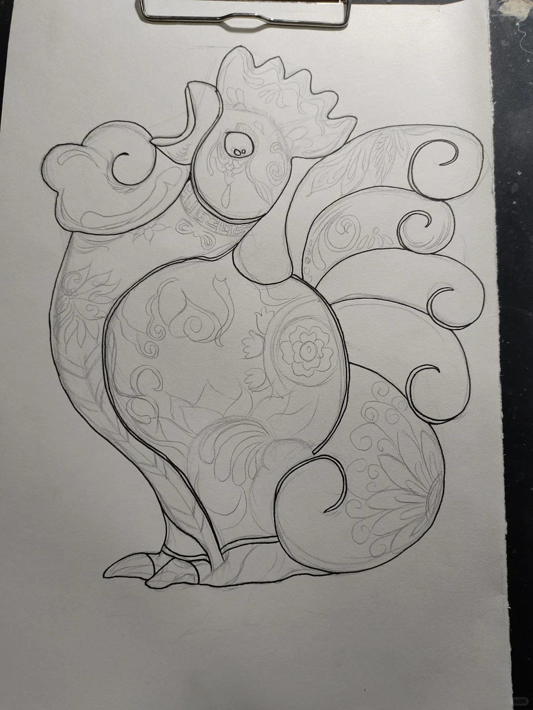 “凤翔鸡生肖泥塑平面化创意”