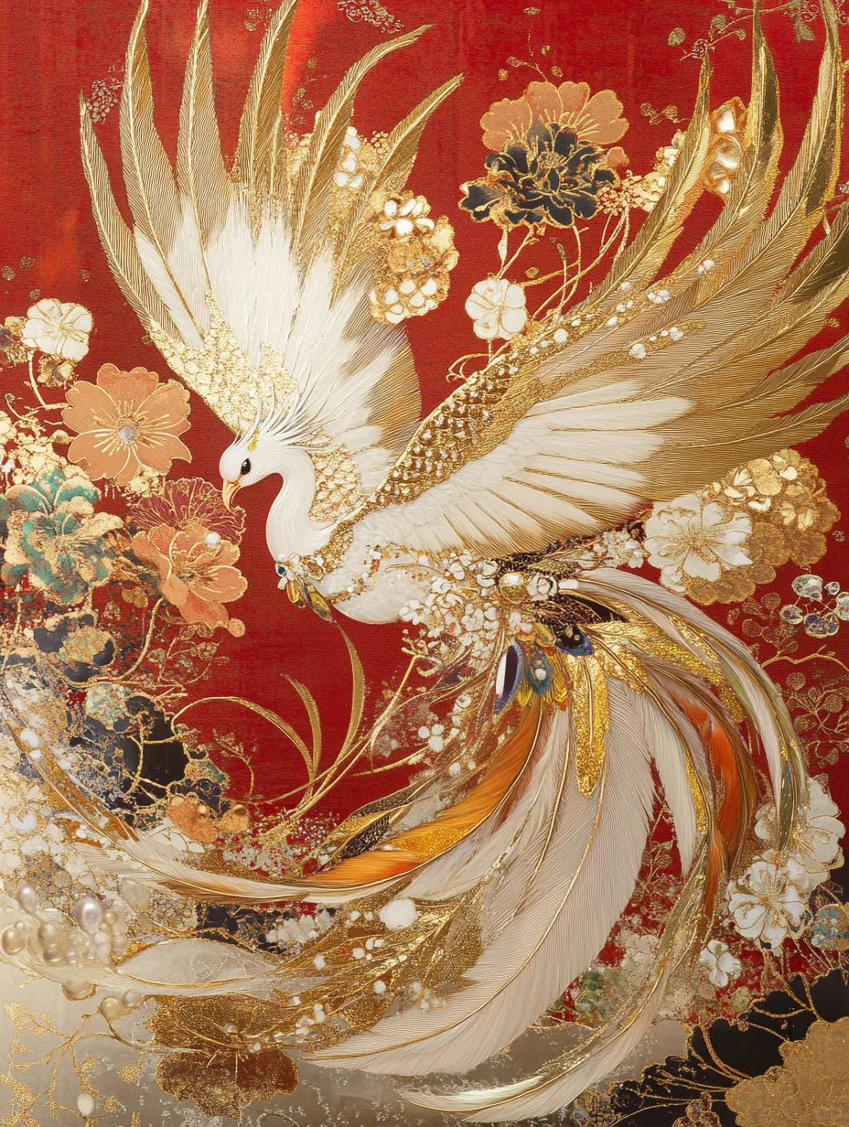 极致美学｜金箔＋苏绣的梦幻凤凰惊艳亮相