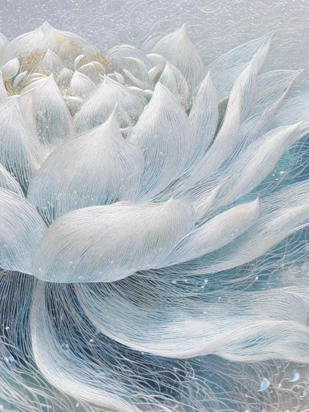 苏绣，雪莲，采天地之灵气，受日月之辉光