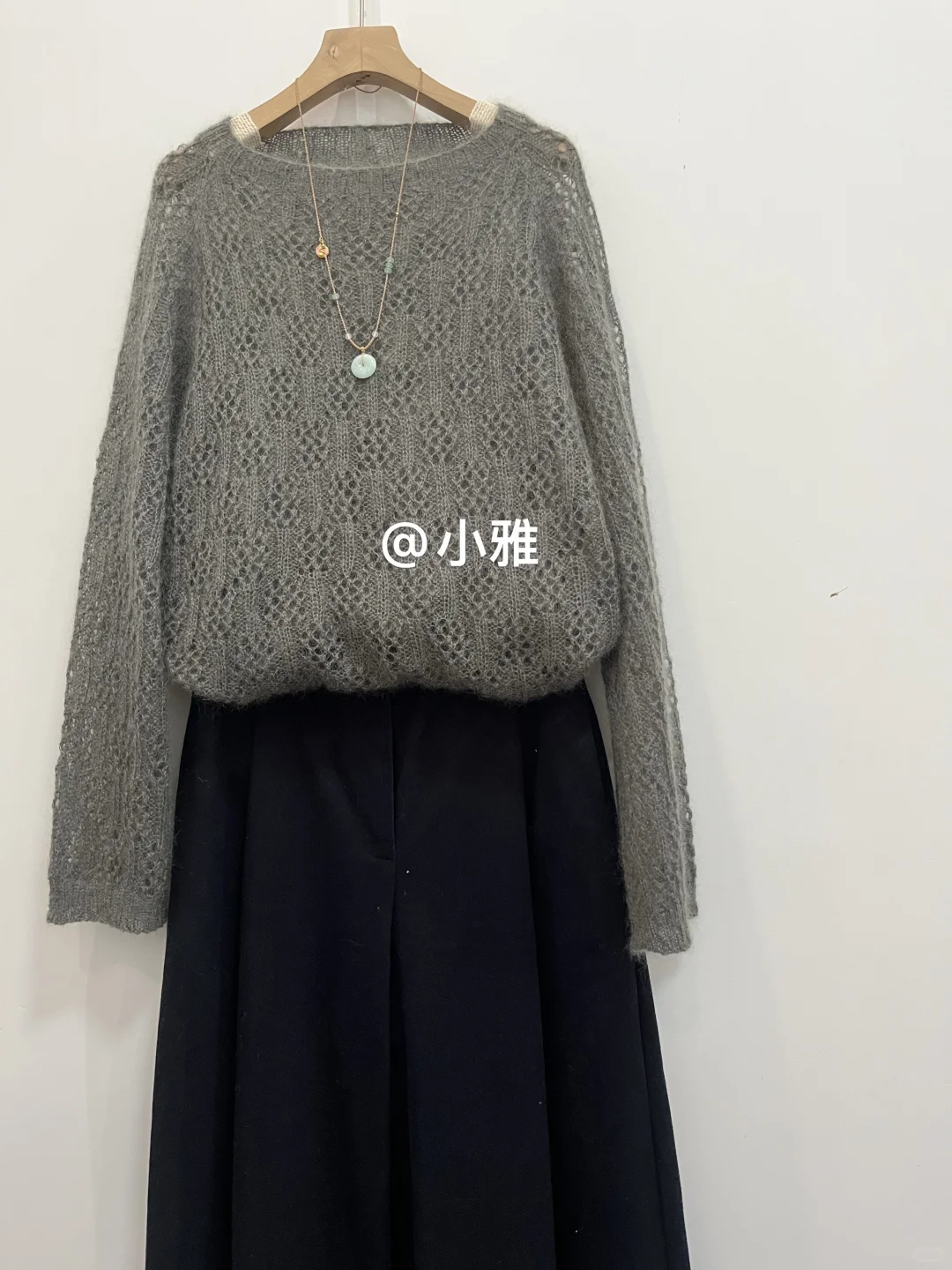 浅秋/镂空花马海毛毛衣教程分享