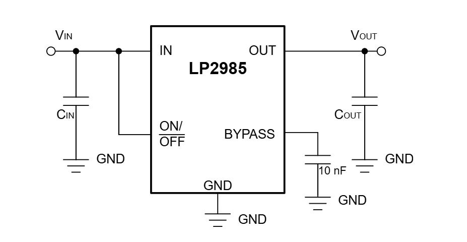 LP2985 150mA、16V 低压差稳压器