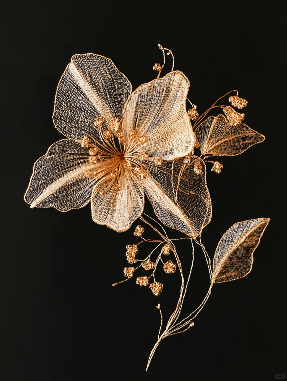 如此轻盈的花卉刺绣