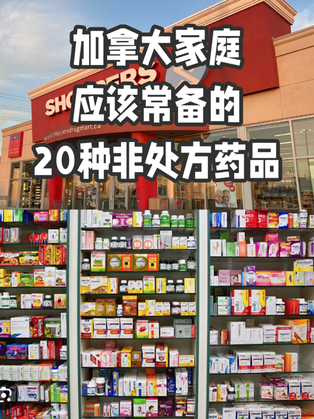 加拿大家庭应该常备的20种非处方药品?