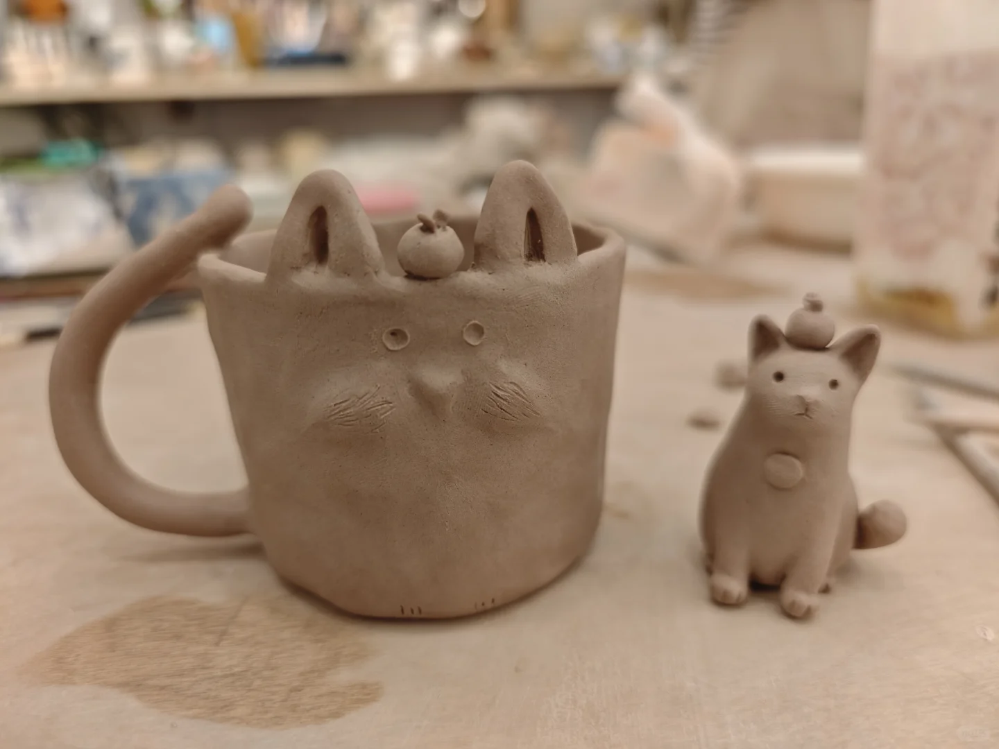 太可爱了吧！陶瓷猫杯子?