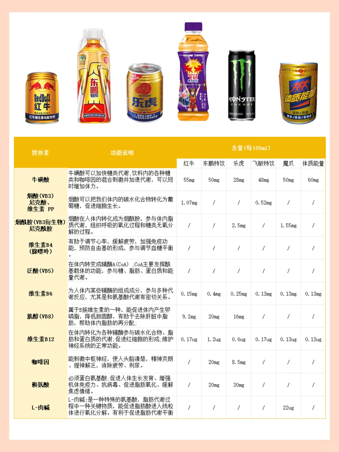 《功能饮料》营养素成分及功能