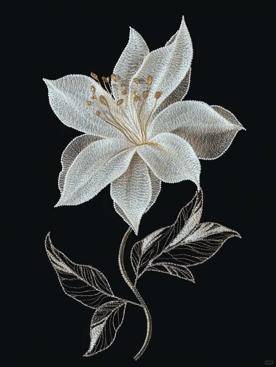 如此轻盈的花卉刺绣