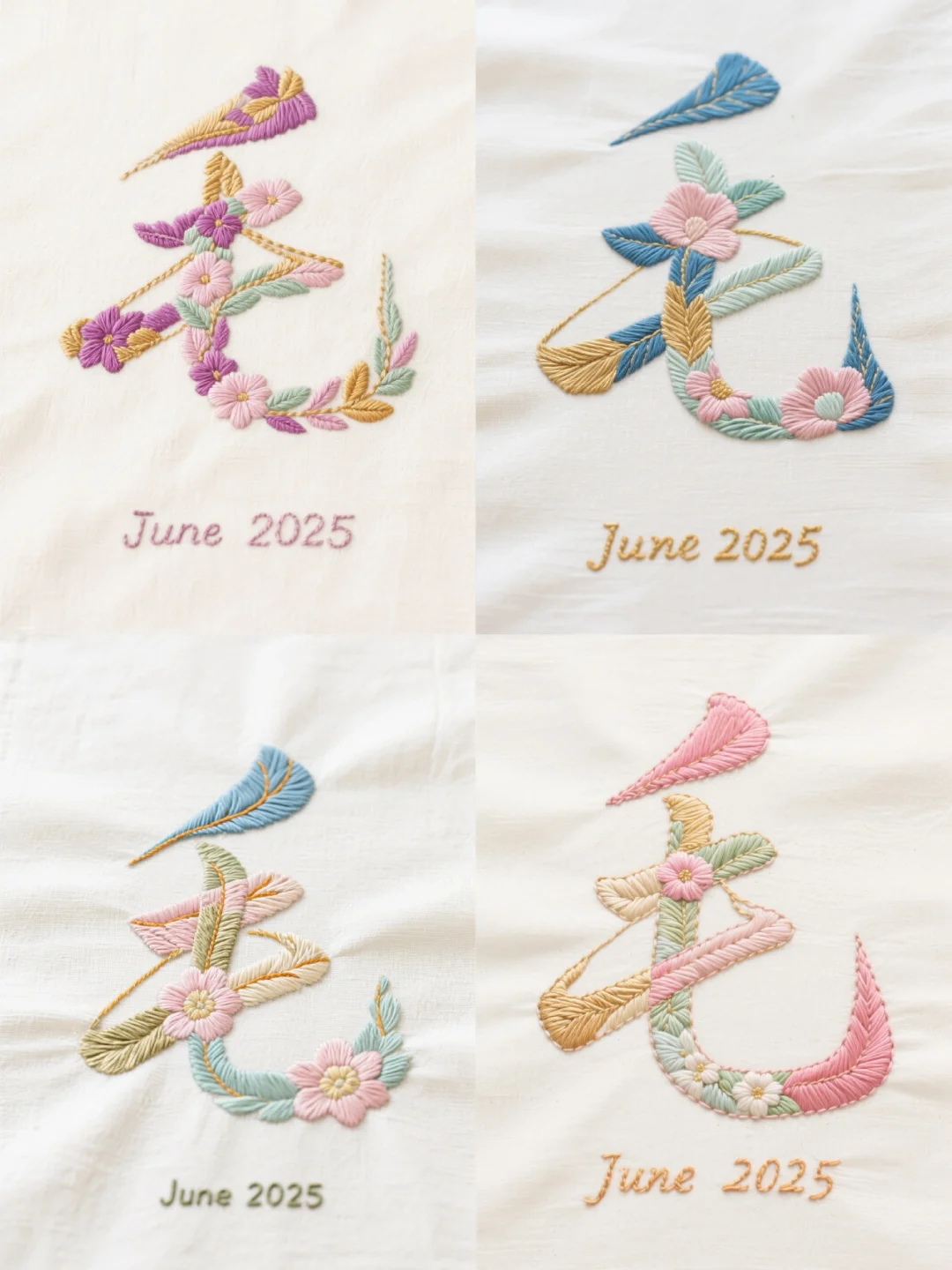 姓氏刺绣第12期：毛、吕、梅、田