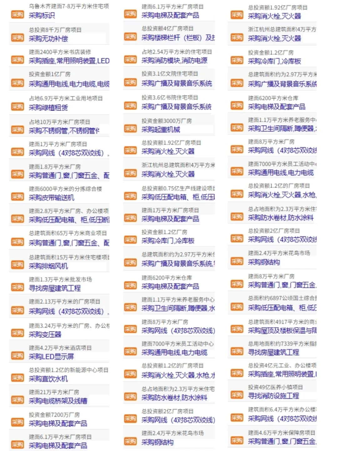 采购信息更新了