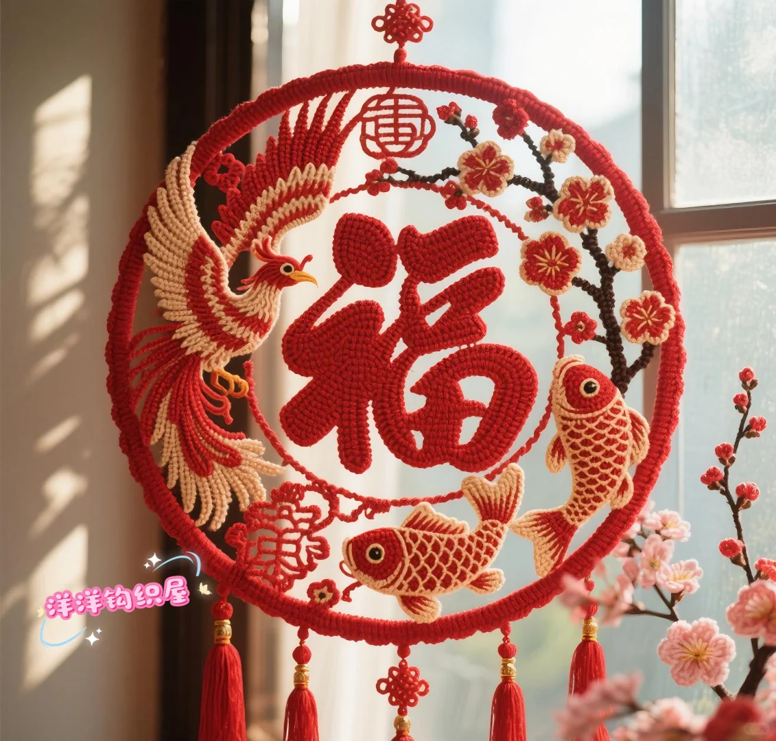 钩织福字、钩织福字、钩织福字