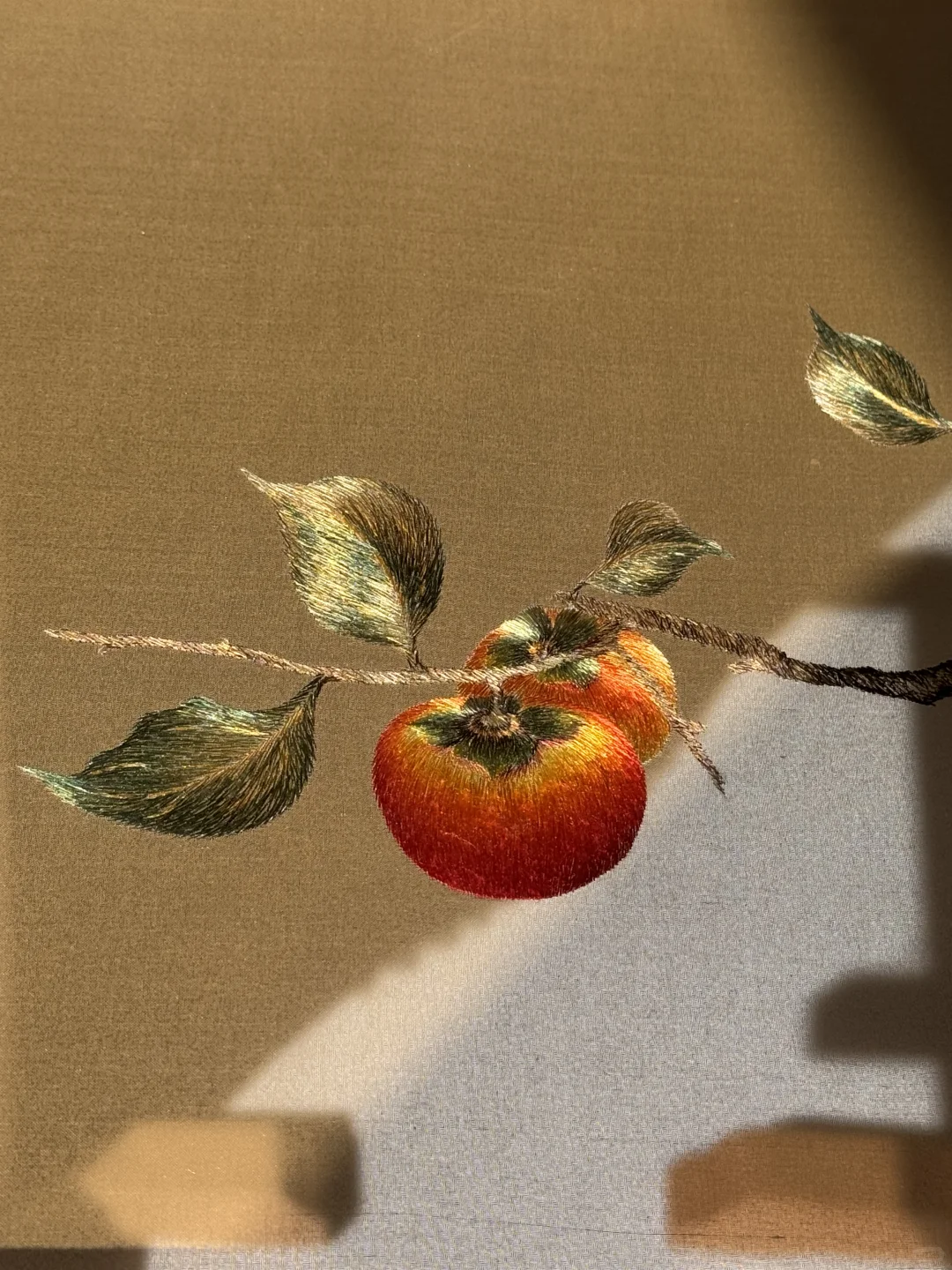 手作｜苏绣版柿柿如意