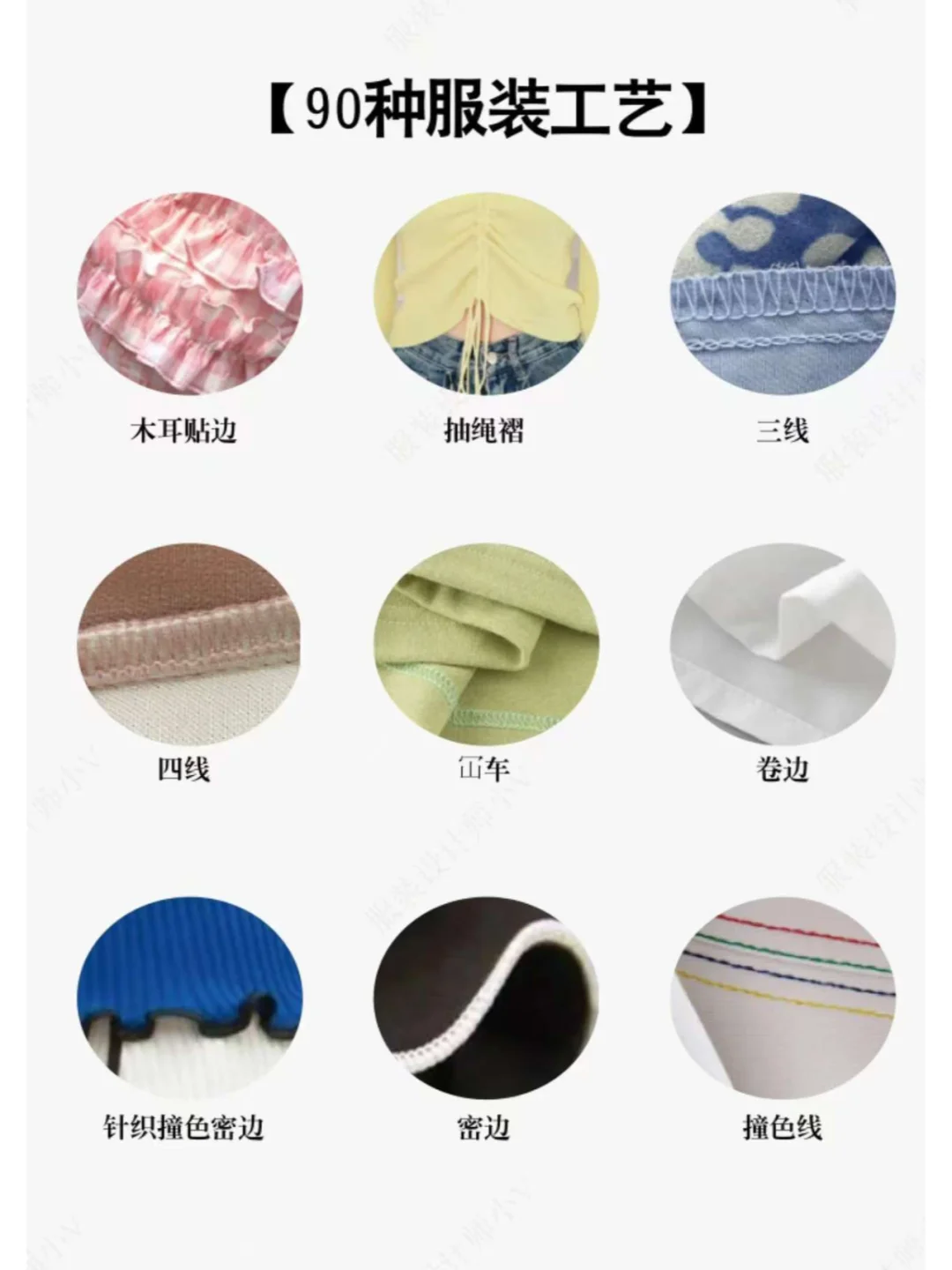 吐血整理的90种服装工艺说明大全【简洁版】