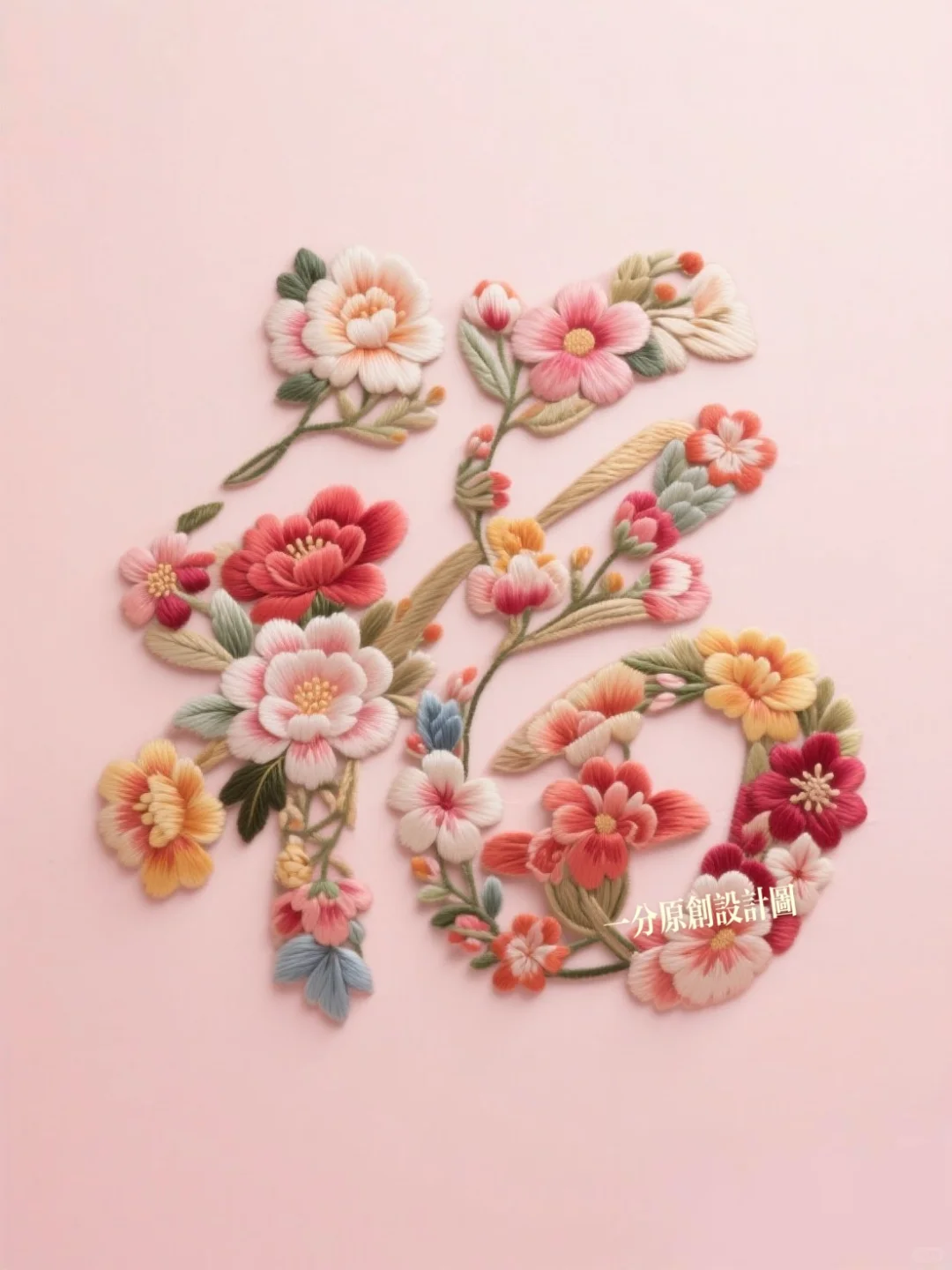 超美的刺绣福字，