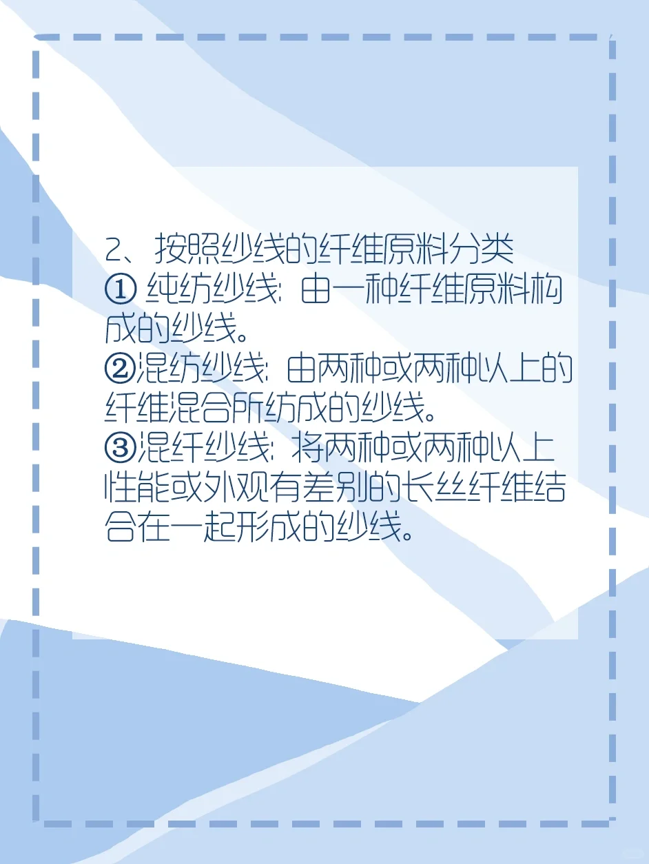 西美考研服装设计必考基础知识-6种纱线分类