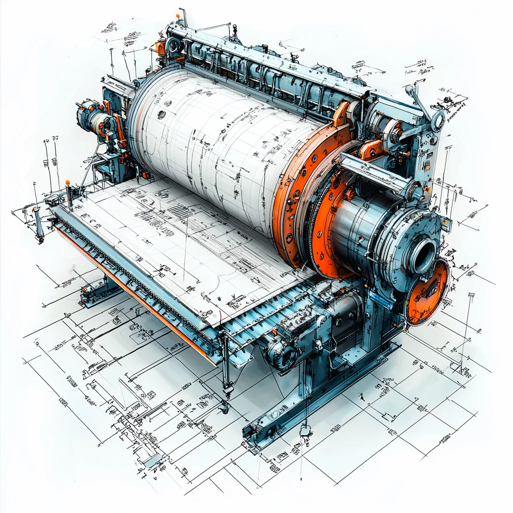 机械之美·印刷设备 手绘设计线稿［咒语］
