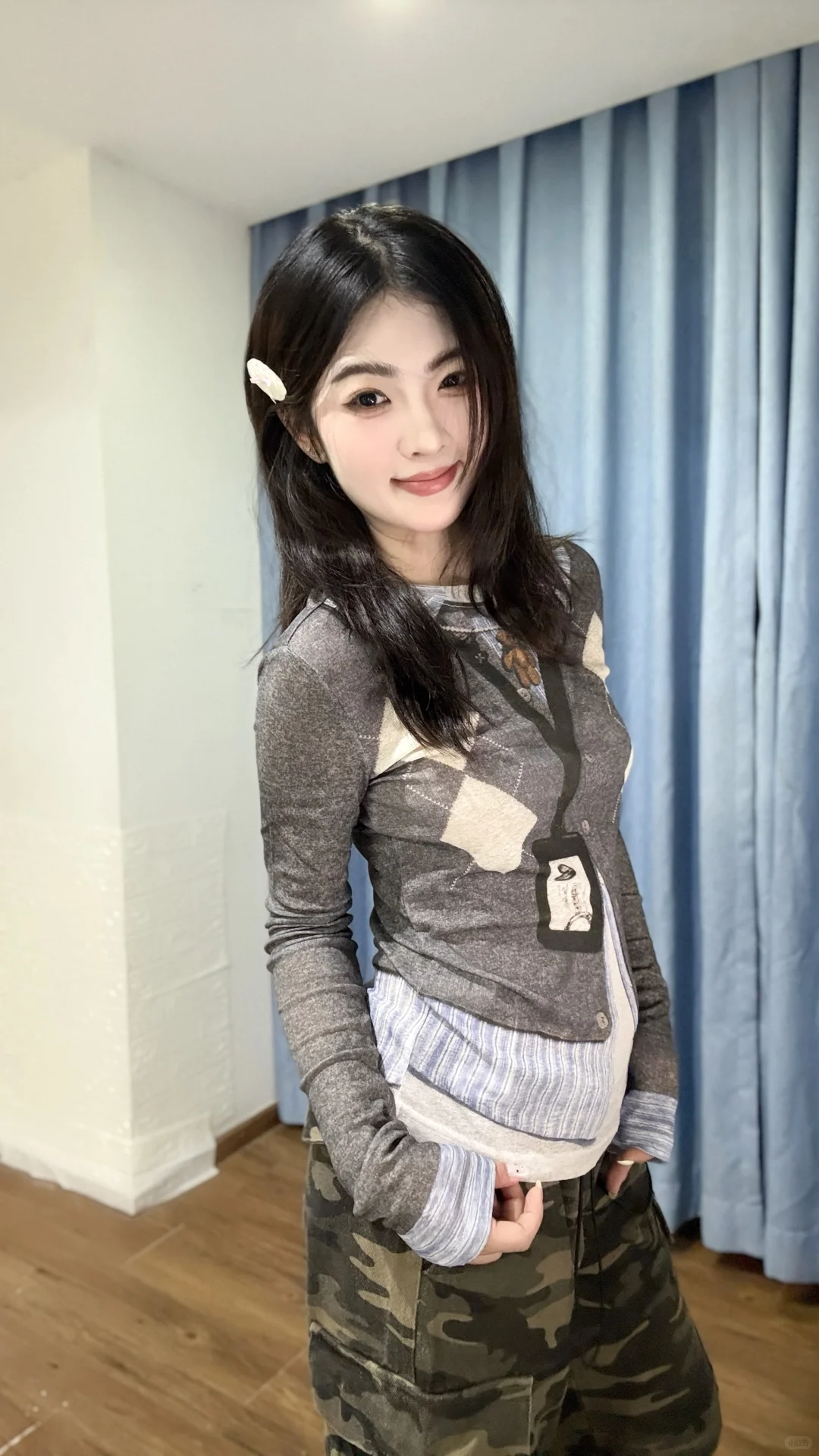 一件假两件修身打底衫