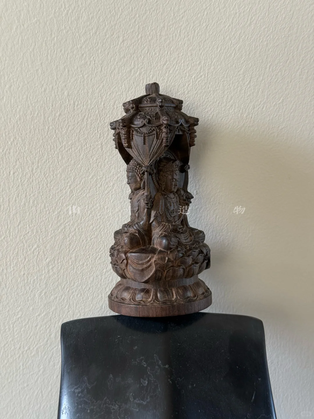 12厘米的沉香木雕【西方三圣塔】摆件 简直…