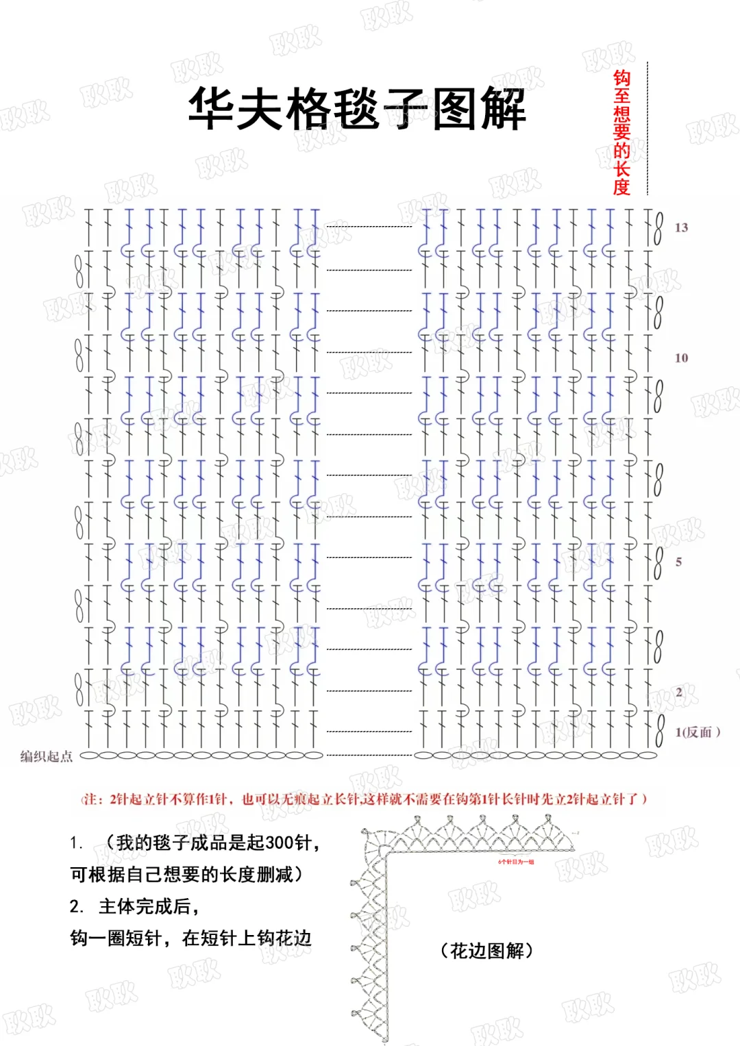 是谁拥有会钩毯子的姐妹（附图解教程）