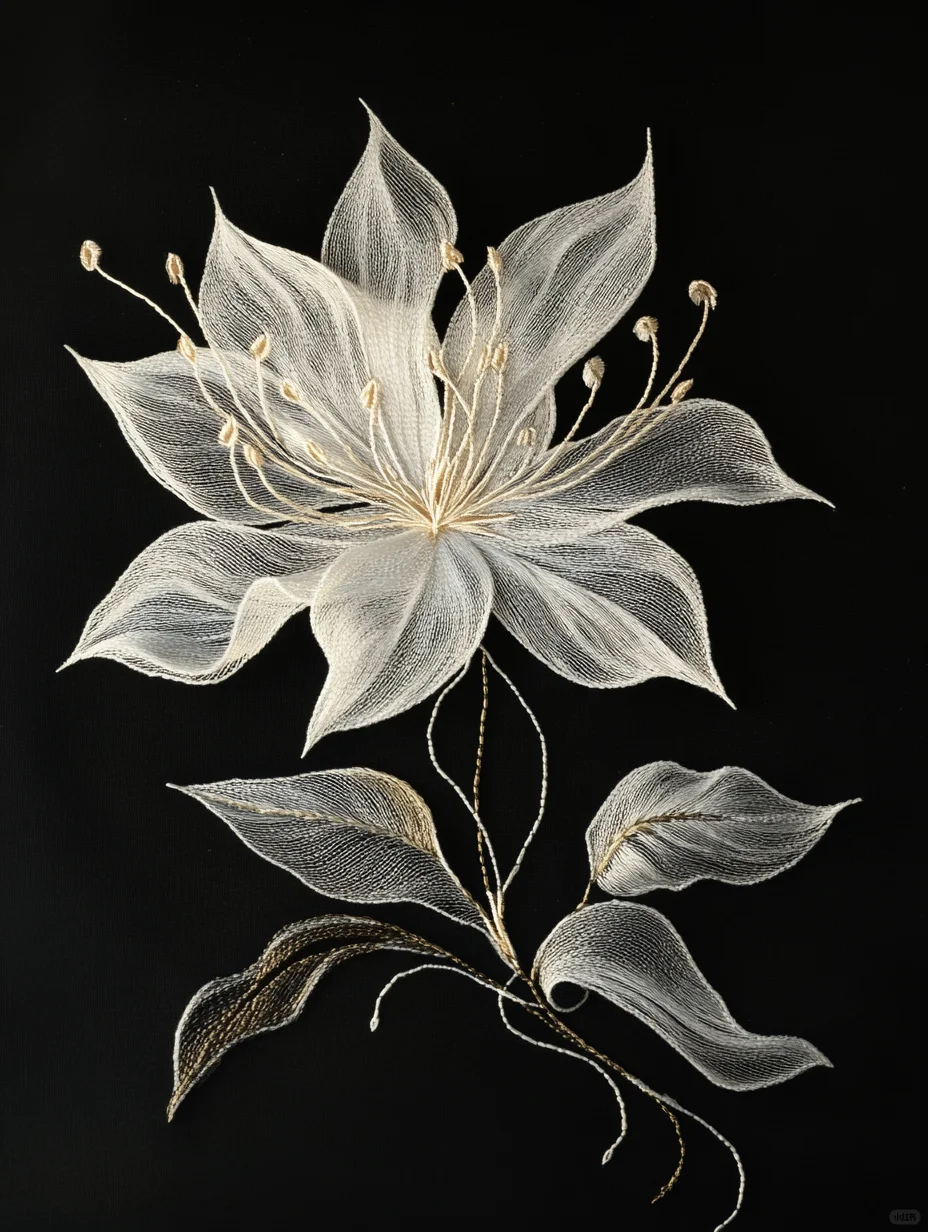 如此轻盈的花卉刺绣