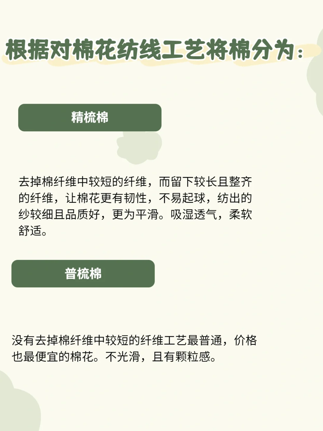 认识各种“棉”| 服装选购不踩雷