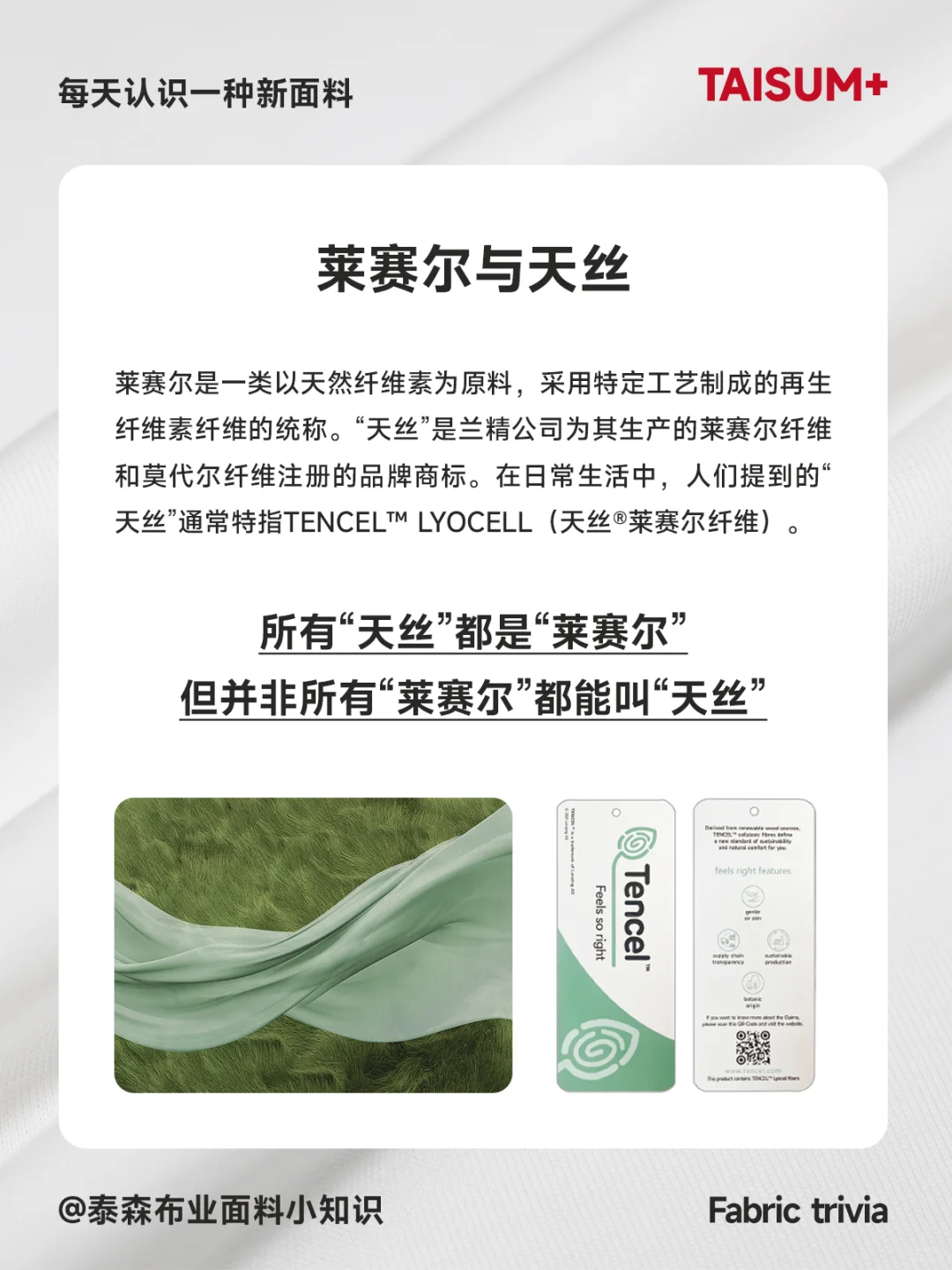 面料科普丨莱赛尔是21 世纪绿色纤维?