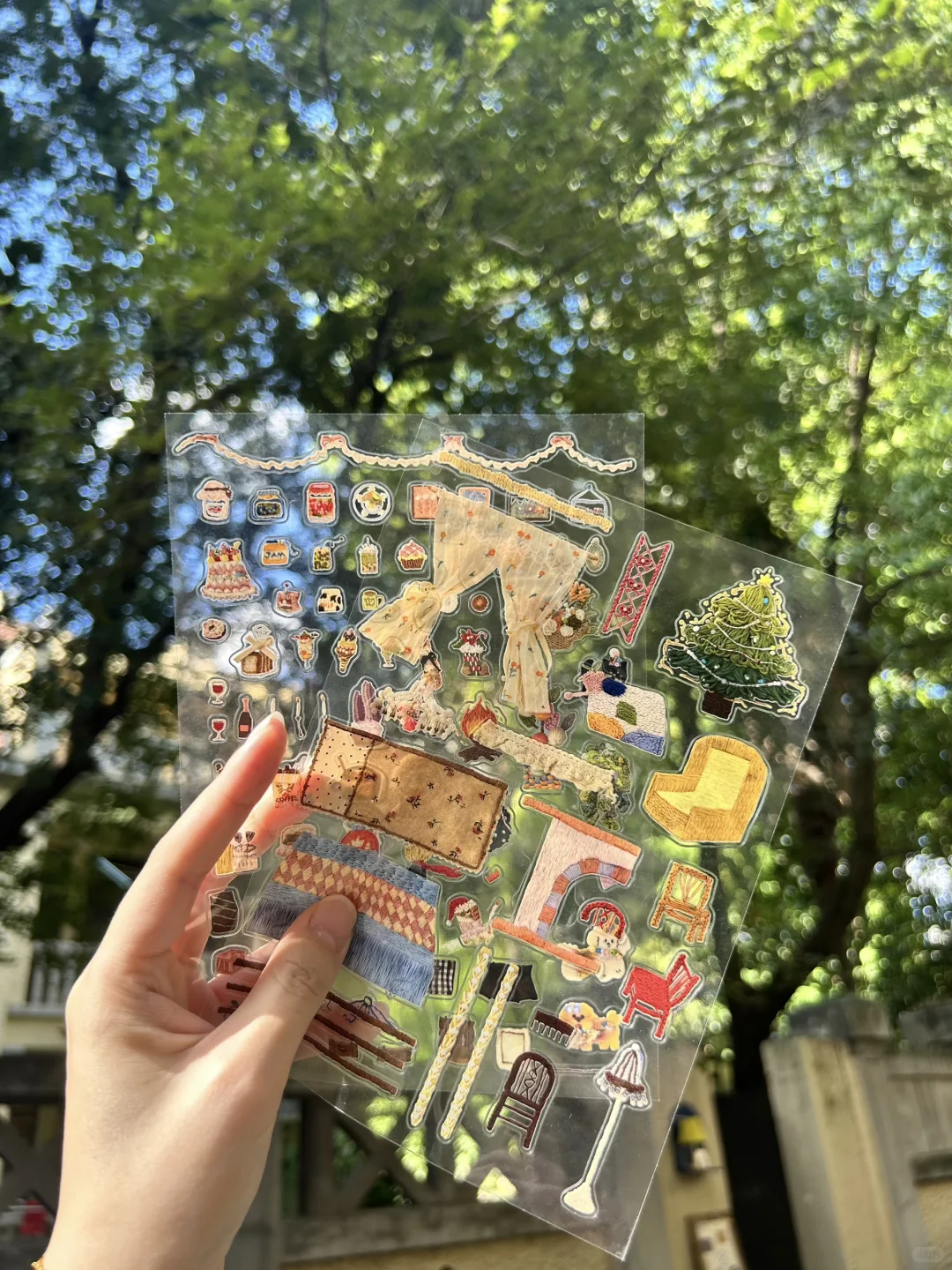 敲敲敲治愈的刺绣造景贴纸上线啦?