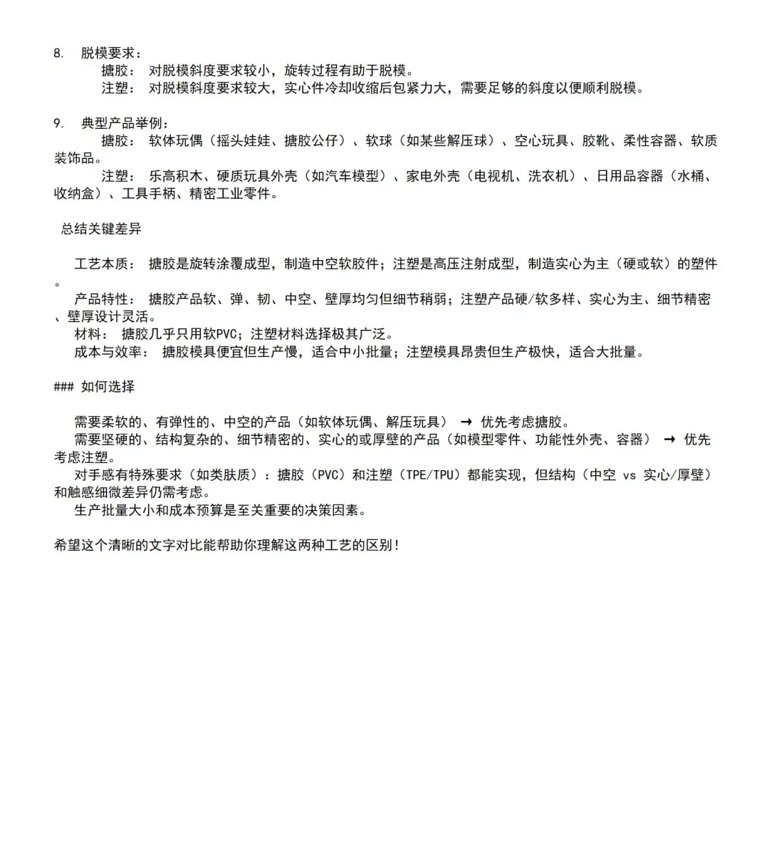 ?一文读懂搪胶vs注塑，选对工艺不踩坑