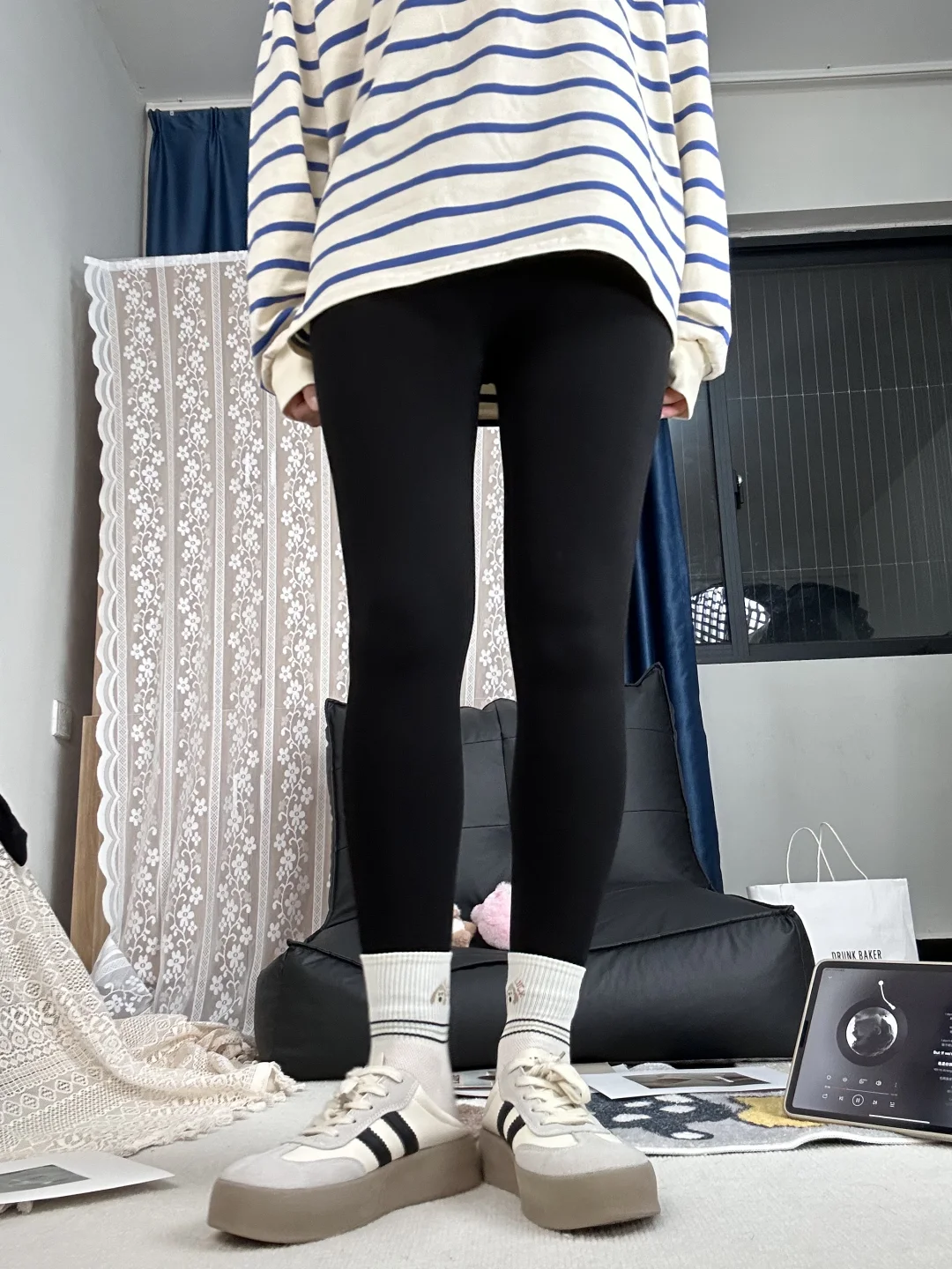 秋冬打底裤卷起来了！采用高端微压面料