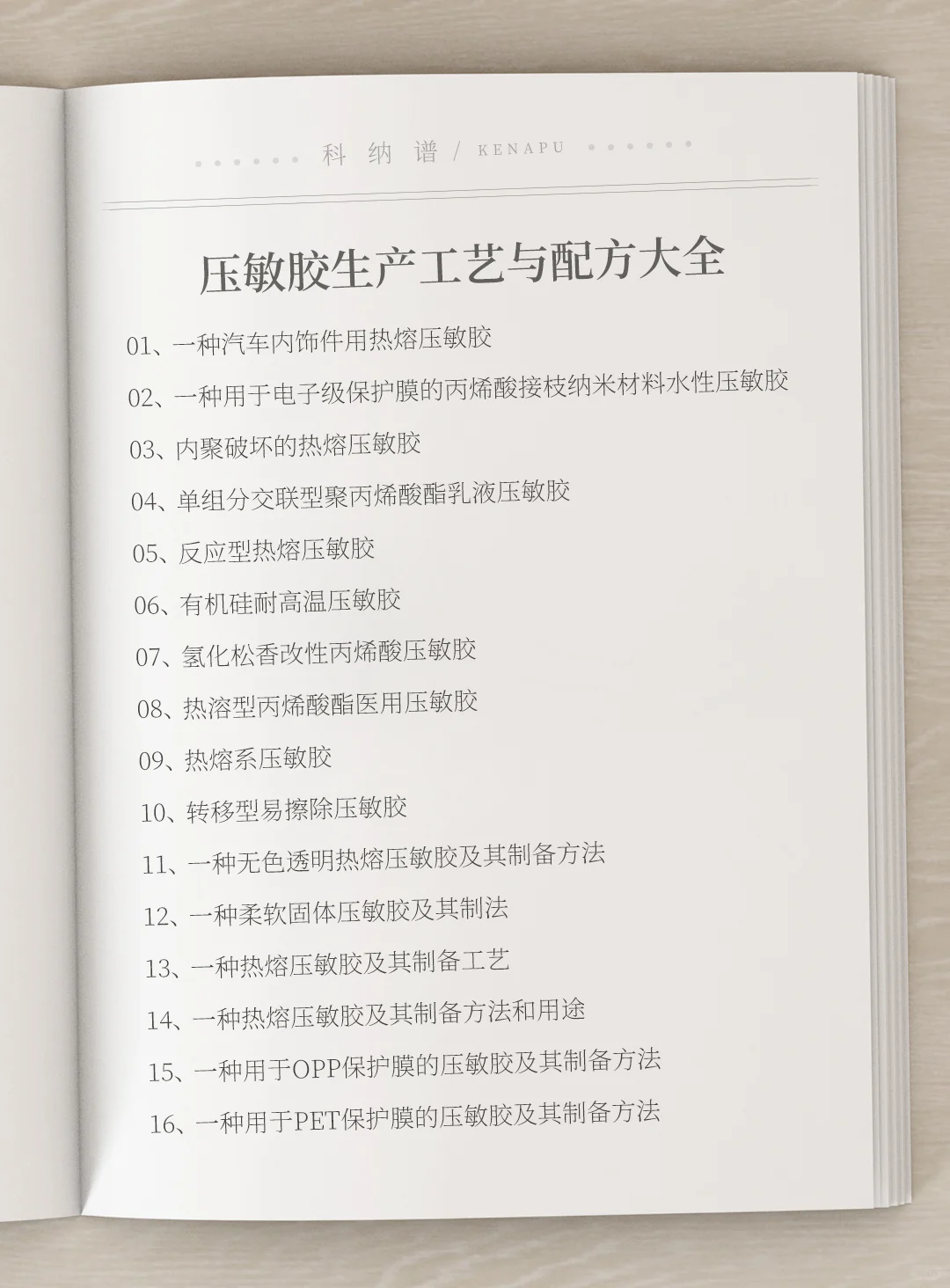 各种压敏胶生产工艺与配方大全