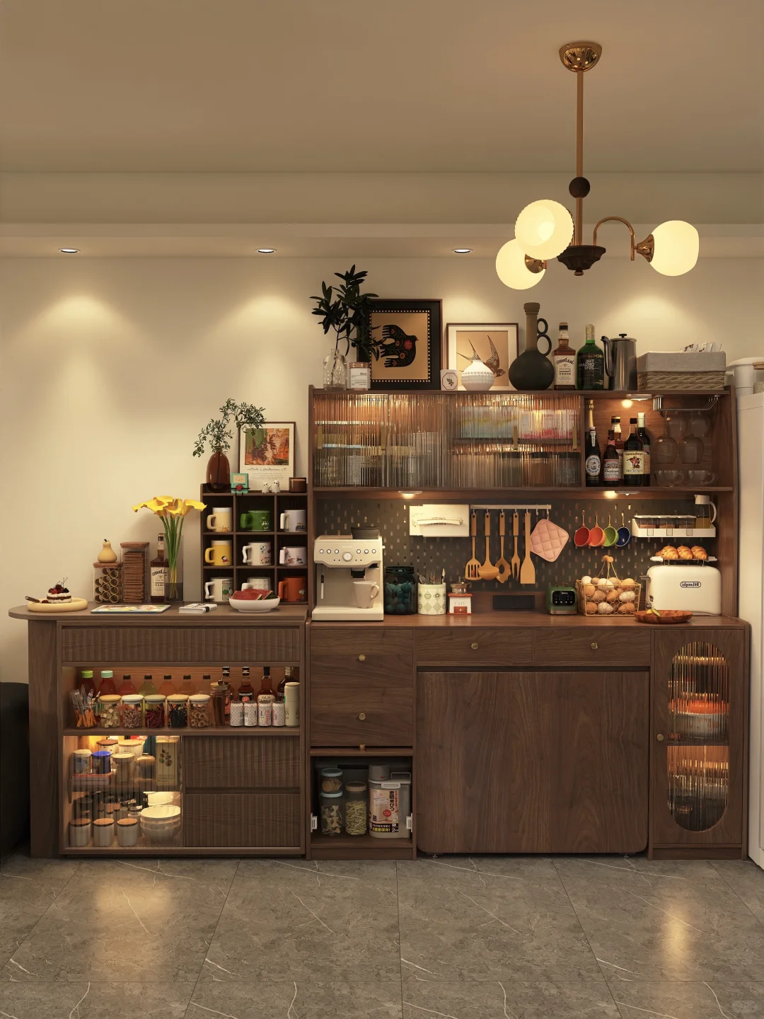 小红书抄的餐边柜好喜欢?还自带大餐桌