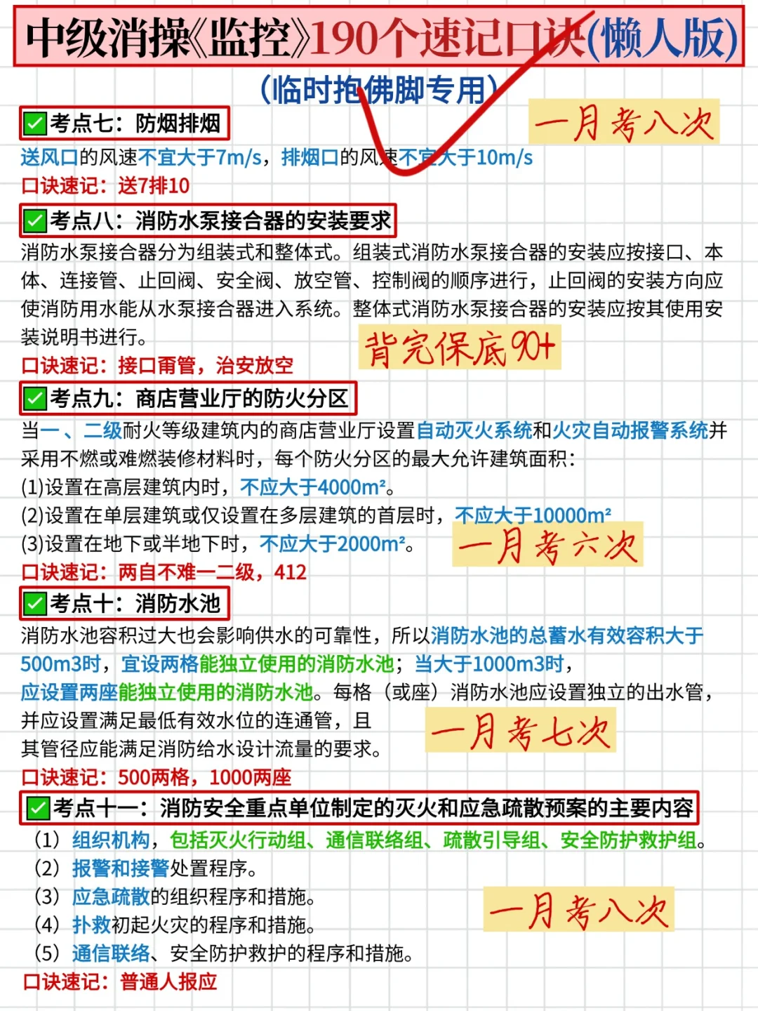 消防设施操作员魔法口诀(懒人抱佛脚版)