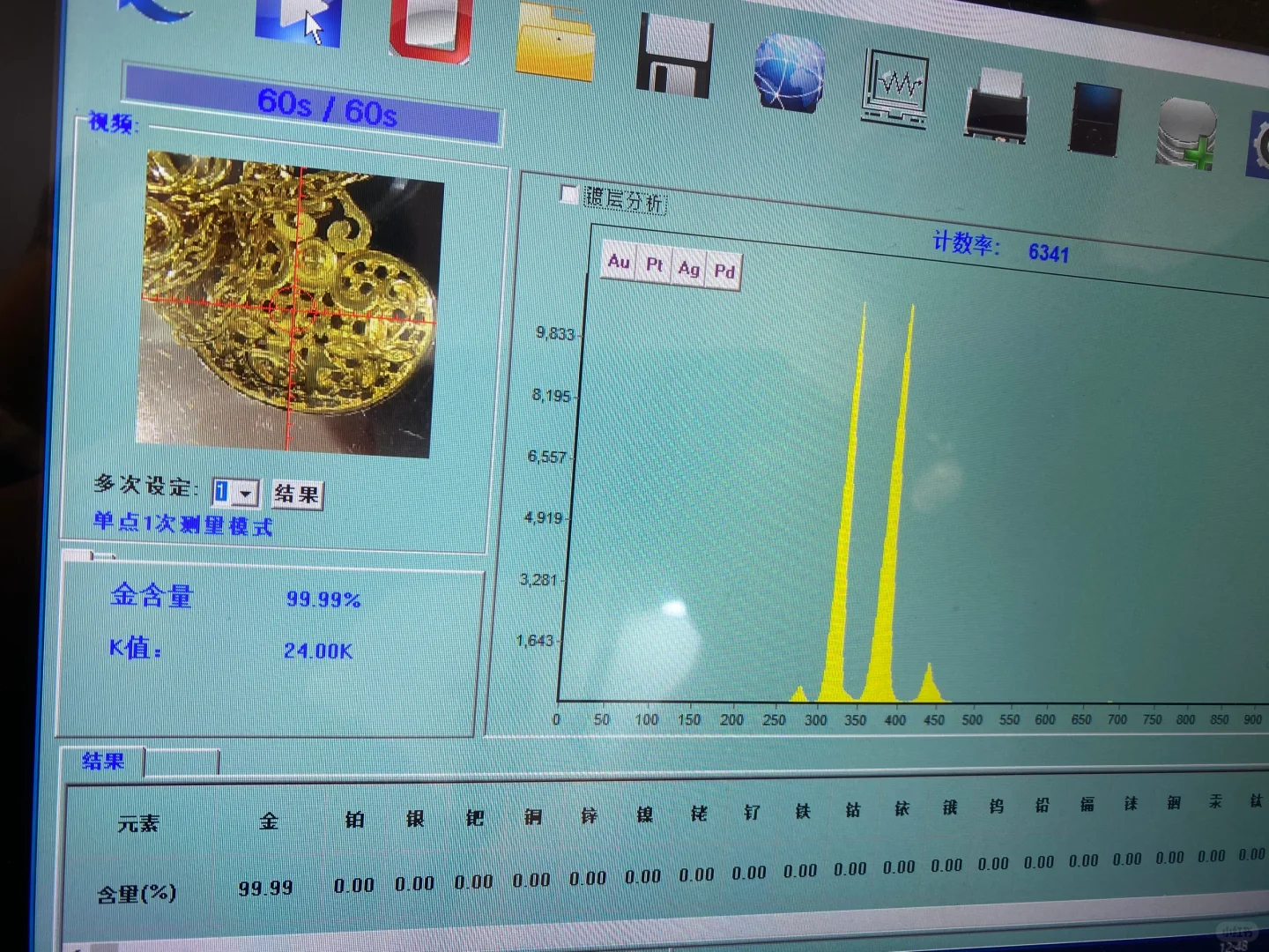 打金店里的检测仪器，的确测出来是4个9