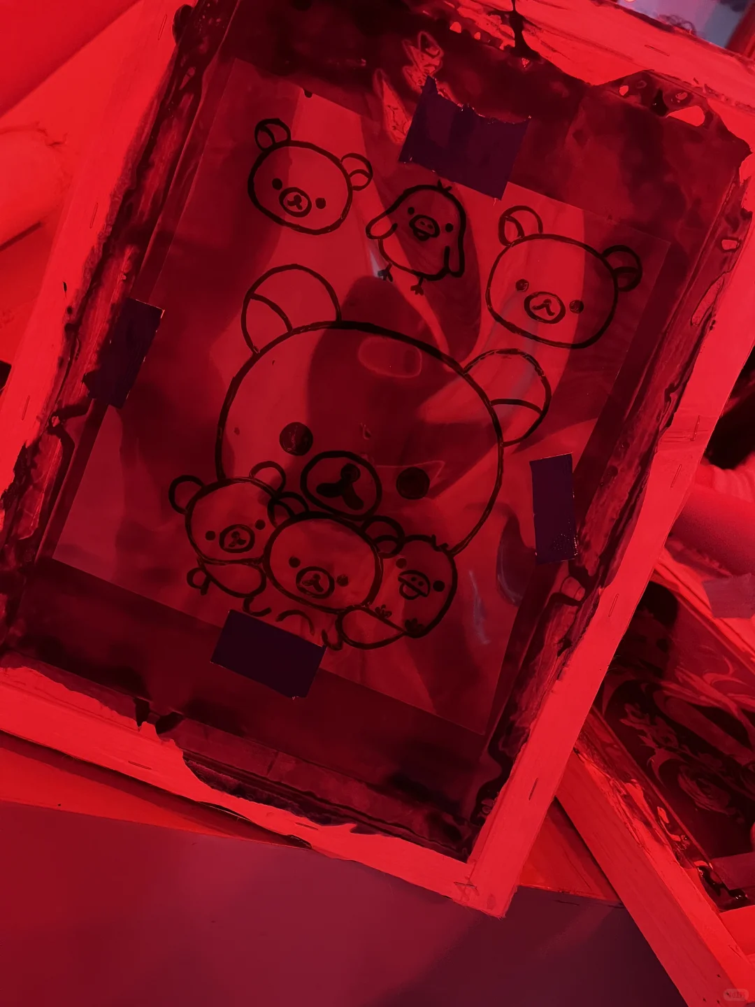 丝网印刷轻松熊短袖˶╹ꇴ╹˶