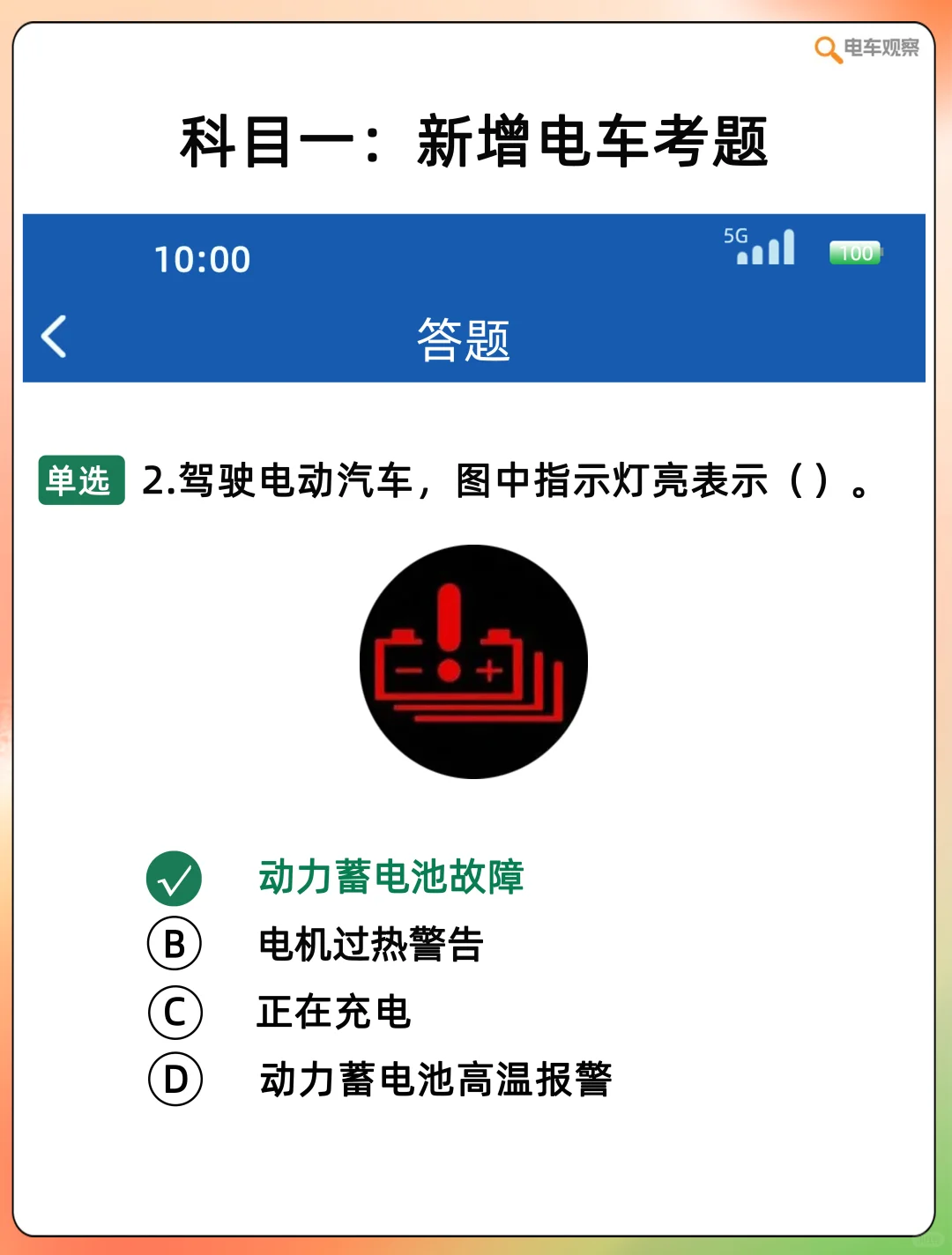 科目一新增电车题! ?这7个灯考题