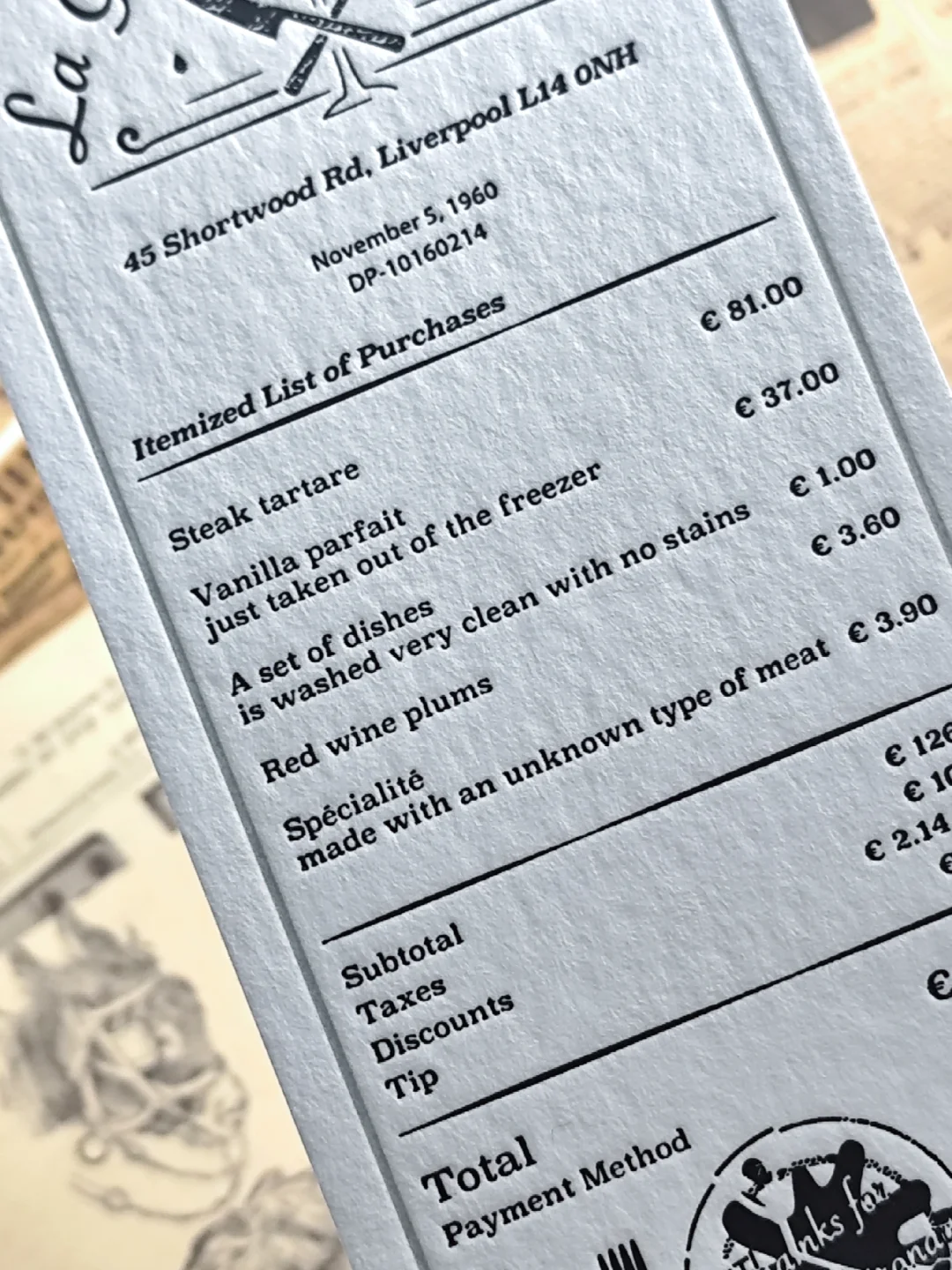 客订|活版印刷小票