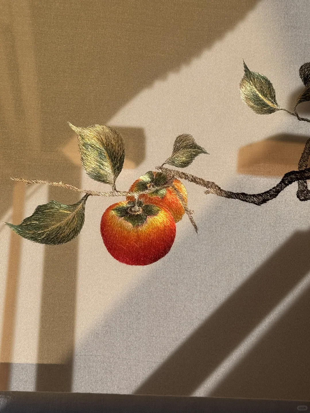 手作｜苏绣版柿柿如意