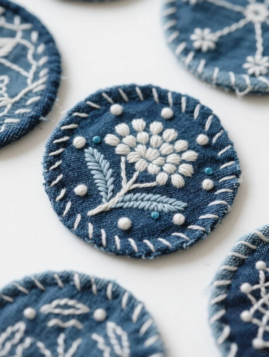 牛仔布手工杯垫