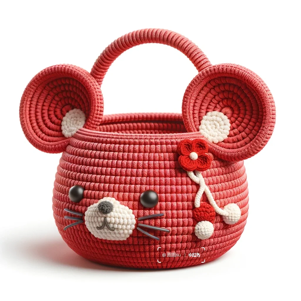 喜气洋洋｜十二生肖钩编果篮收纳篮