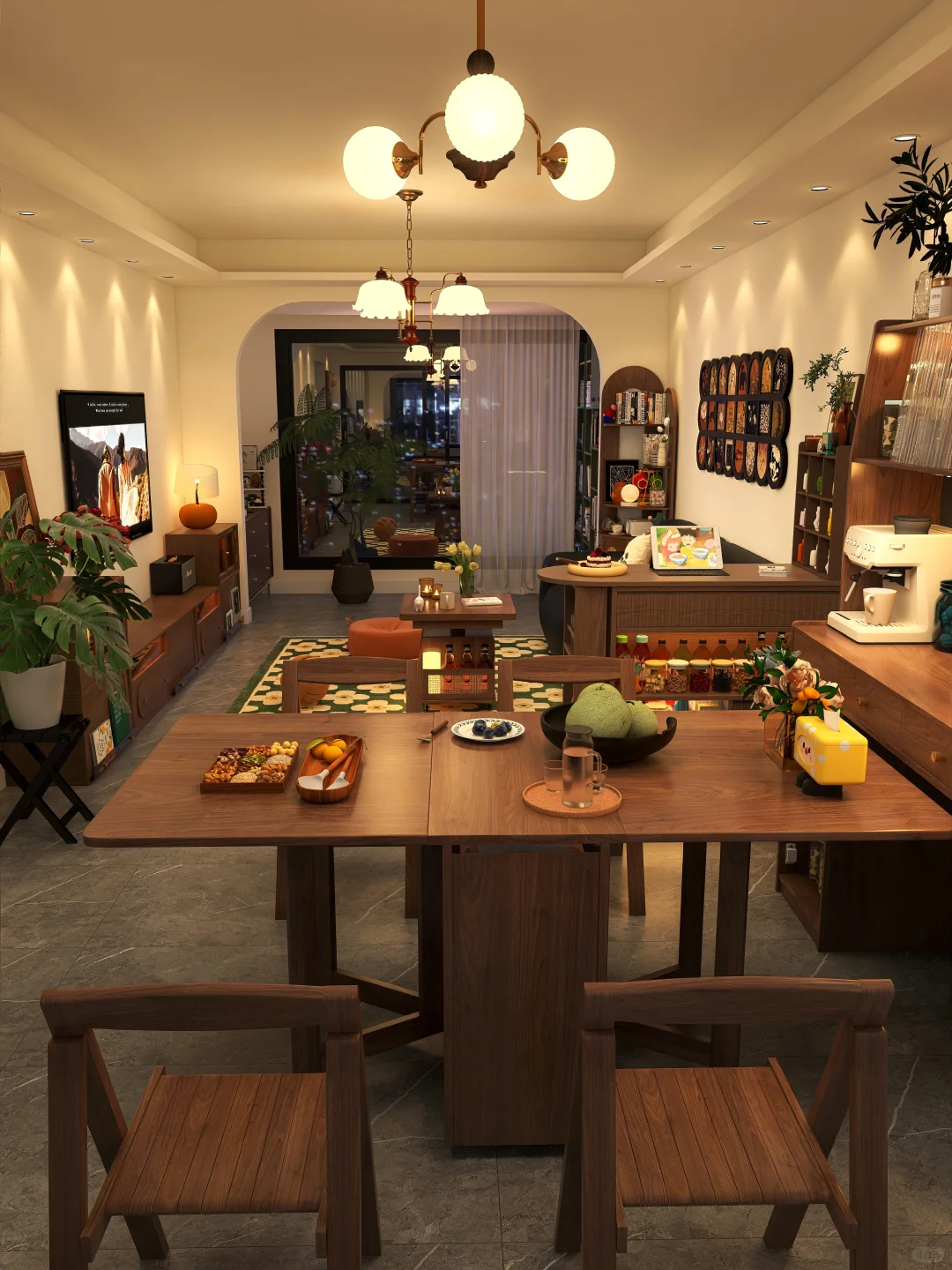 小红书抄的餐边柜好喜欢?还自带大餐桌