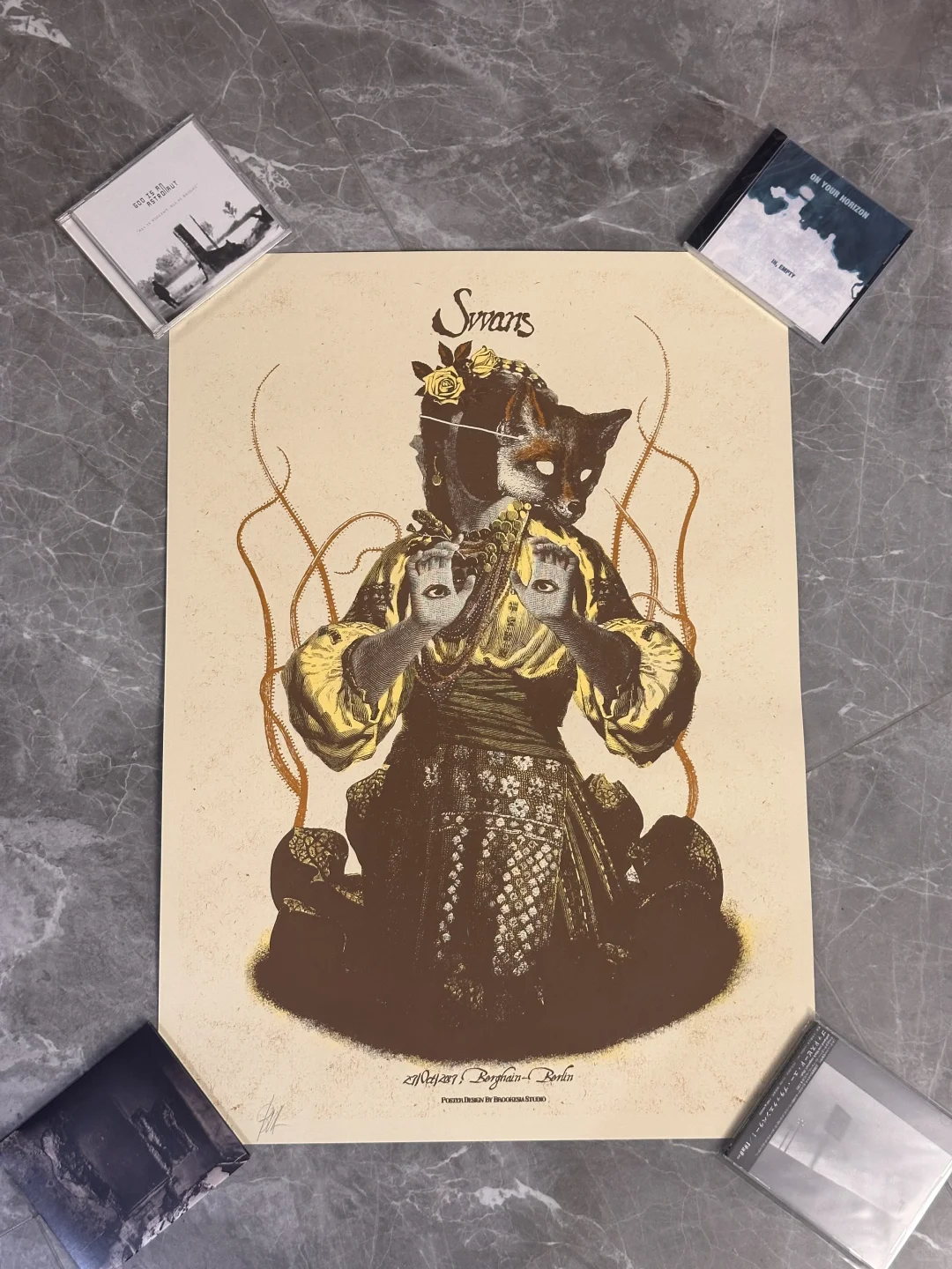 出三张乐队丝网印刷海报