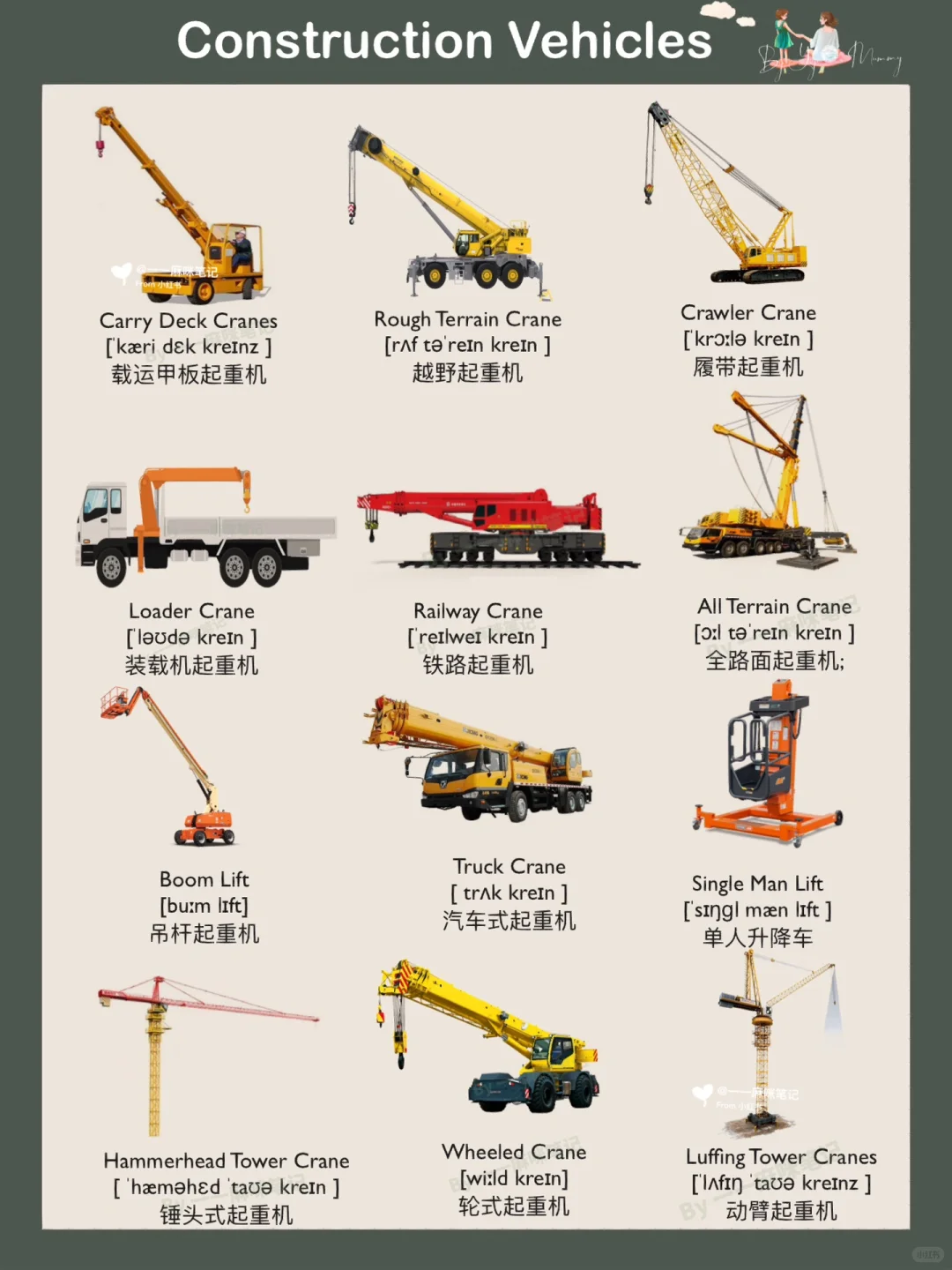 常见工程车市政车救援车等中英汇总｜Day39