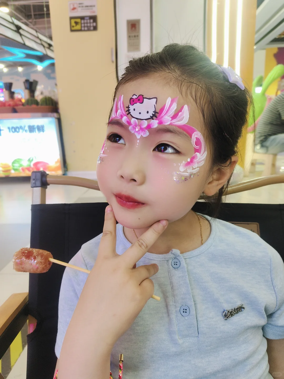 夏天彩绘流汗花妆，防水颜料用起来