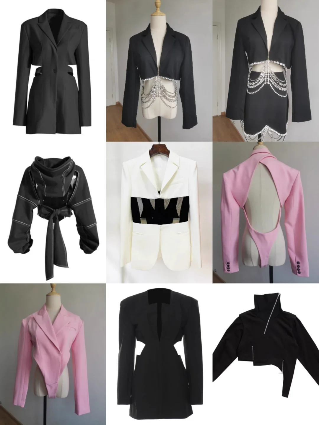 小众不对称露背收腰小西装外套合集?